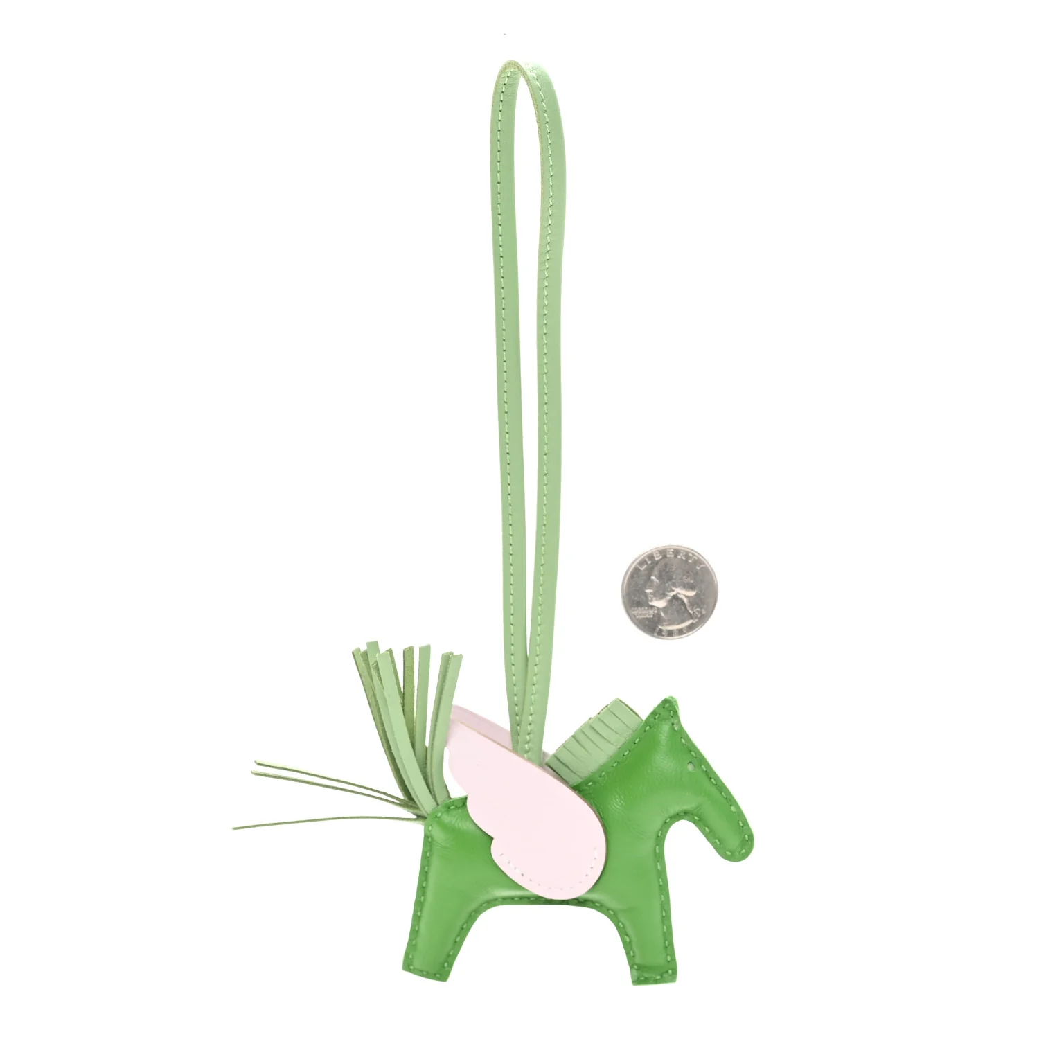 Milo Lambskin Grigri Rodeo Pegase Horse Bag Charm PM Vert Yucca Vert Criquet Mauve Pale - Image 2