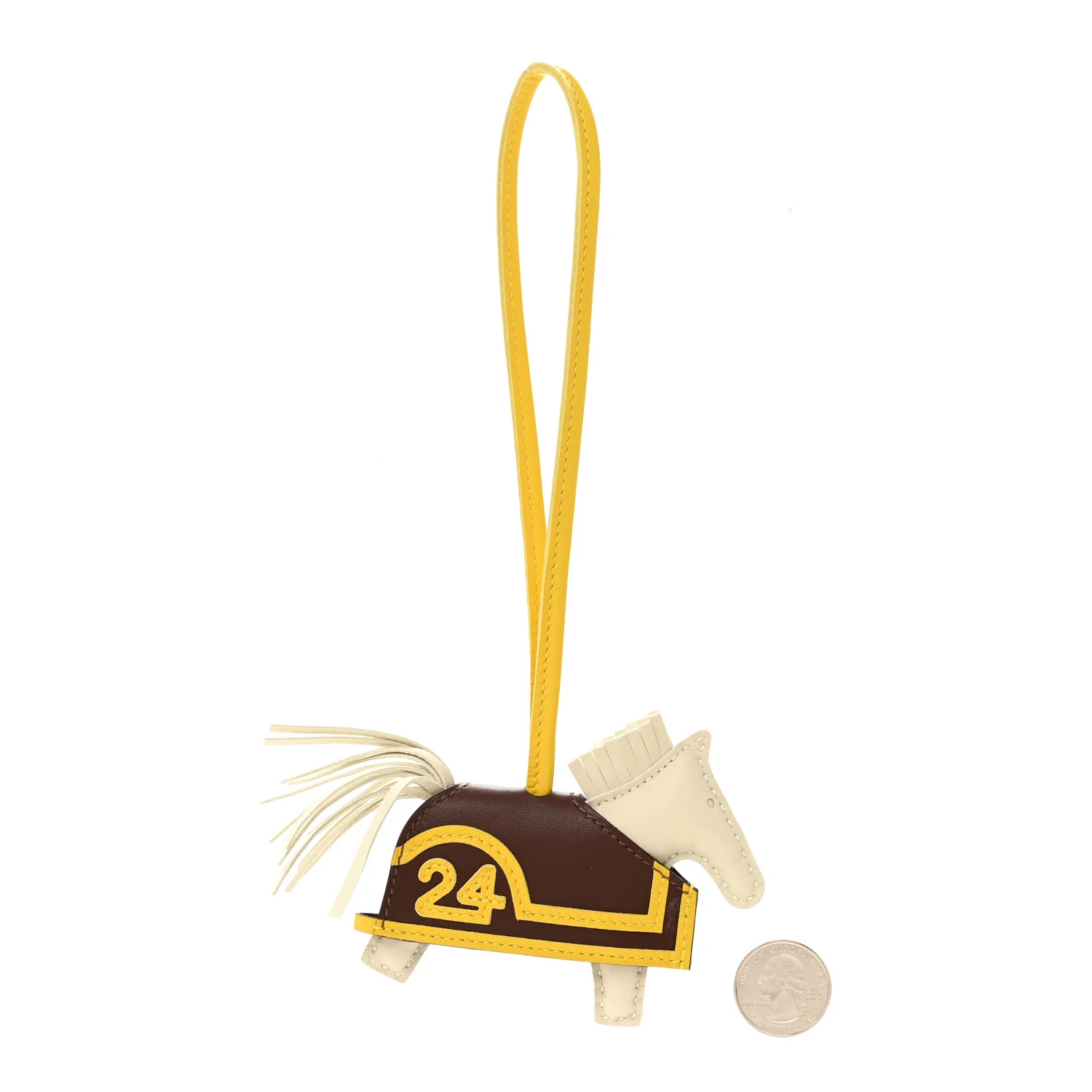 Milo Lambskin Grigri Rodeo Robeo 24 Bag Charm PM Craie Terre Jaune De Naples - Image 2