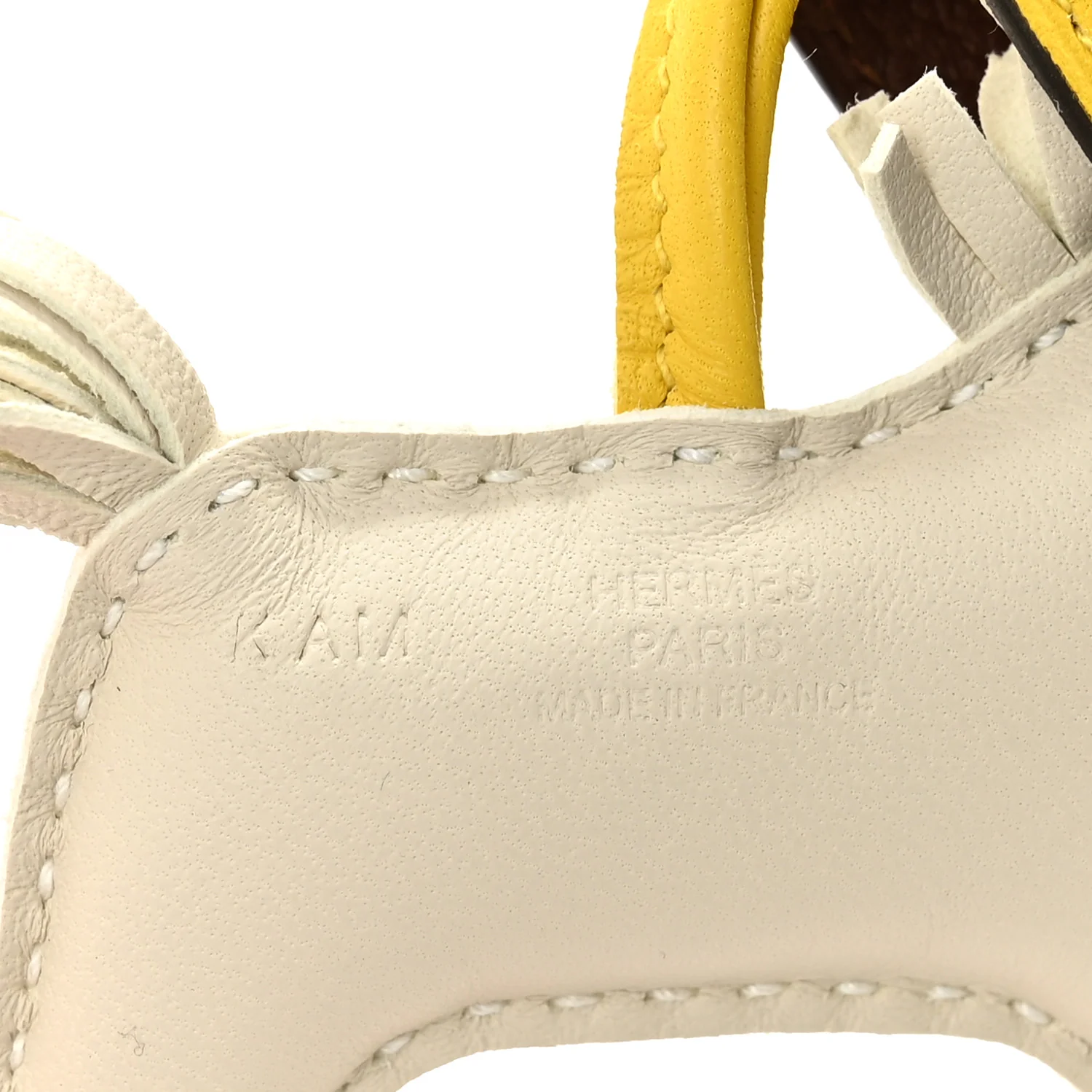 Milo Lambskin Grigri Rodeo Robeo 24 Bag Charm PM Craie Terre Jaune De Naples - Image 3
