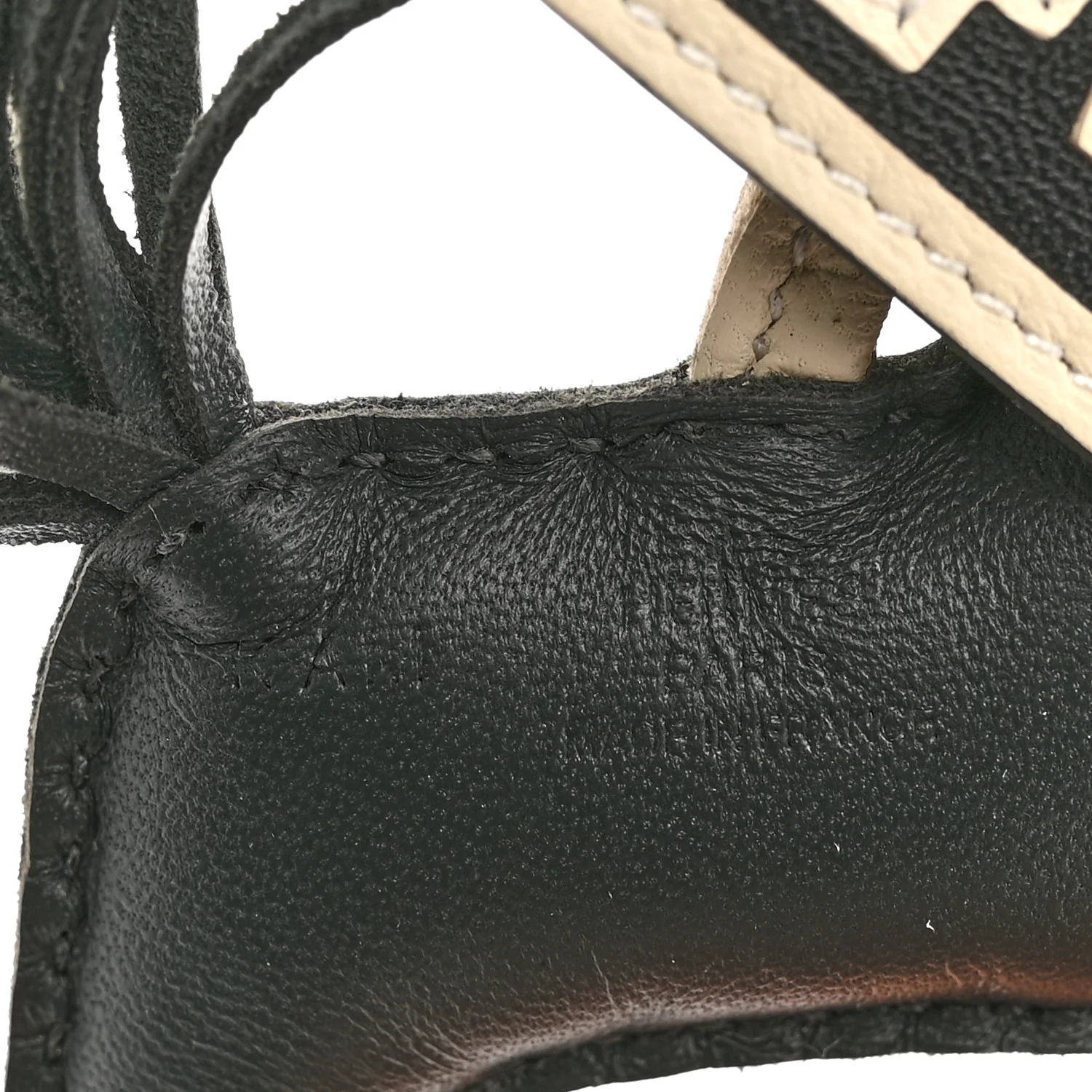 Milo Lambskin Grigri Rodeo Robeo 24 Bag Charm PM Vert Mangrove Black Craie - Image 3