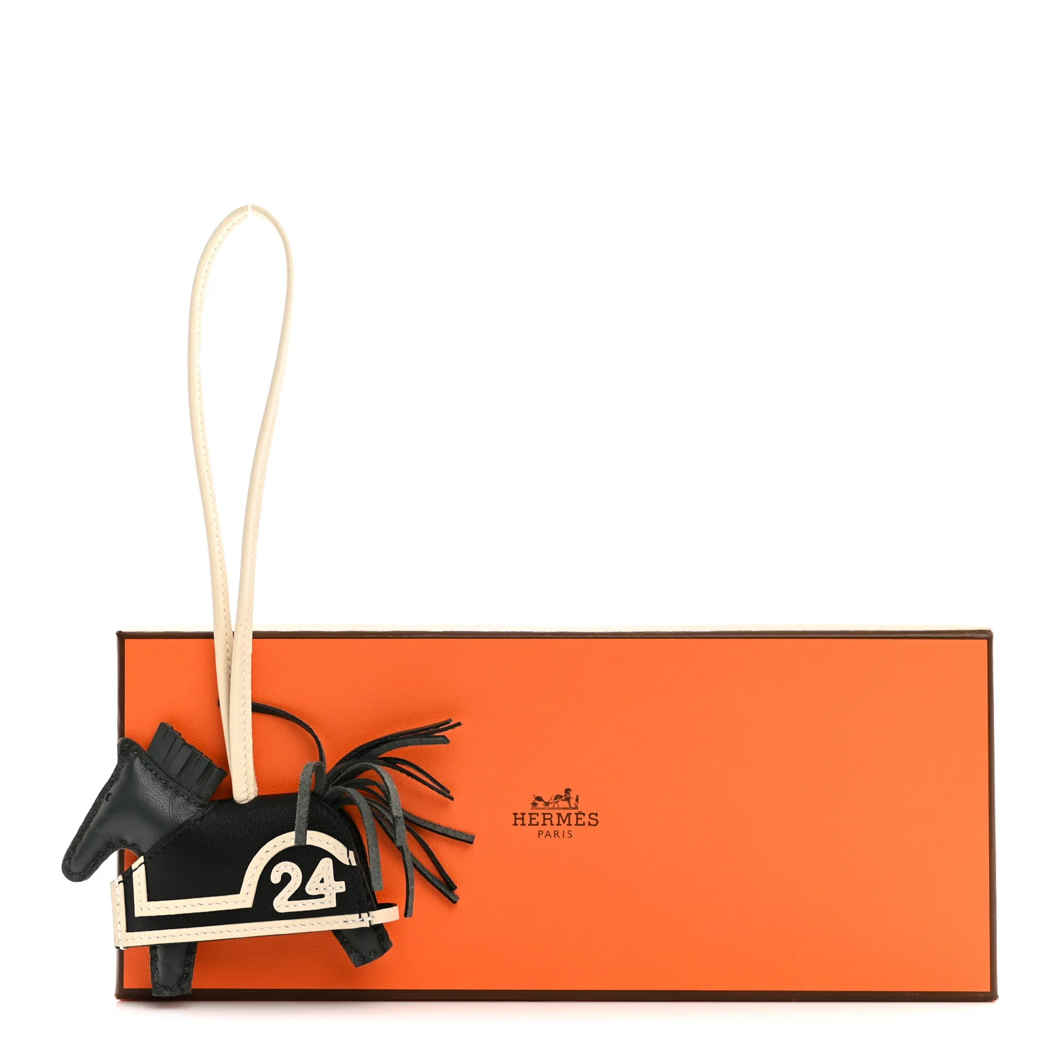 Milo Lambskin Grigri Rodeo Robeo 24 Bag Charm PM Vert Mangrove Black Craie - Image 4