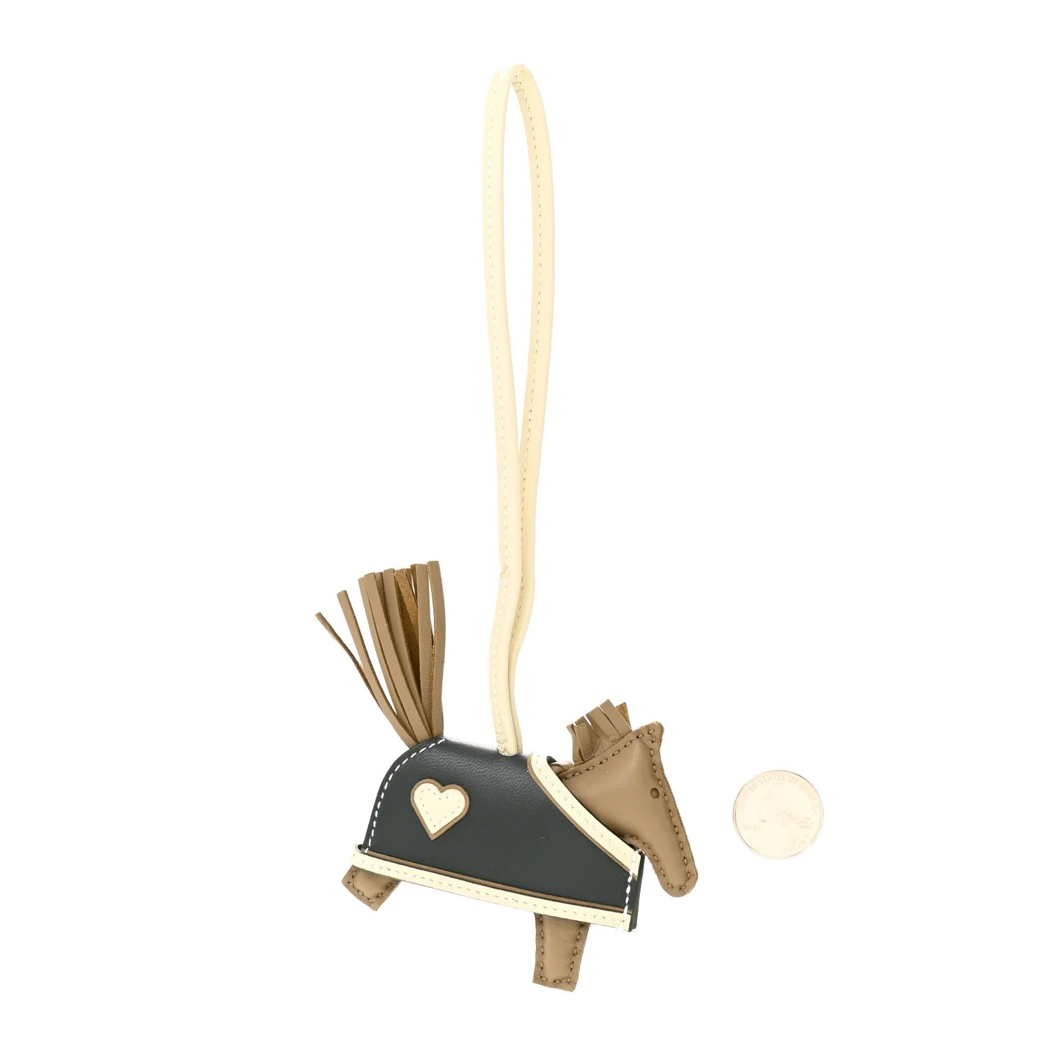 Milo Lambskin Grigri Rodeo Robeo Coeur Bag Charm PM Beige Marfa Craie Vert Mangrove - Image 2