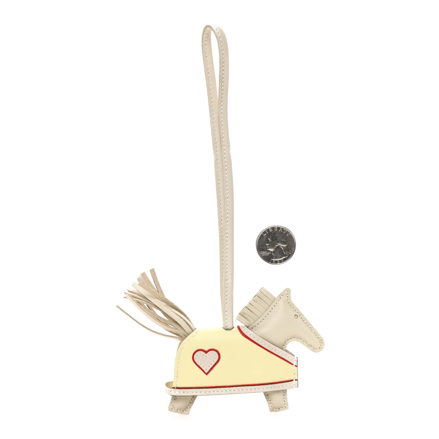 Milo Lambskin Grigri Rodeo Robeo Coeur Bag Charm PM Craie Jaune Milton Rouge Radieux - Image 2