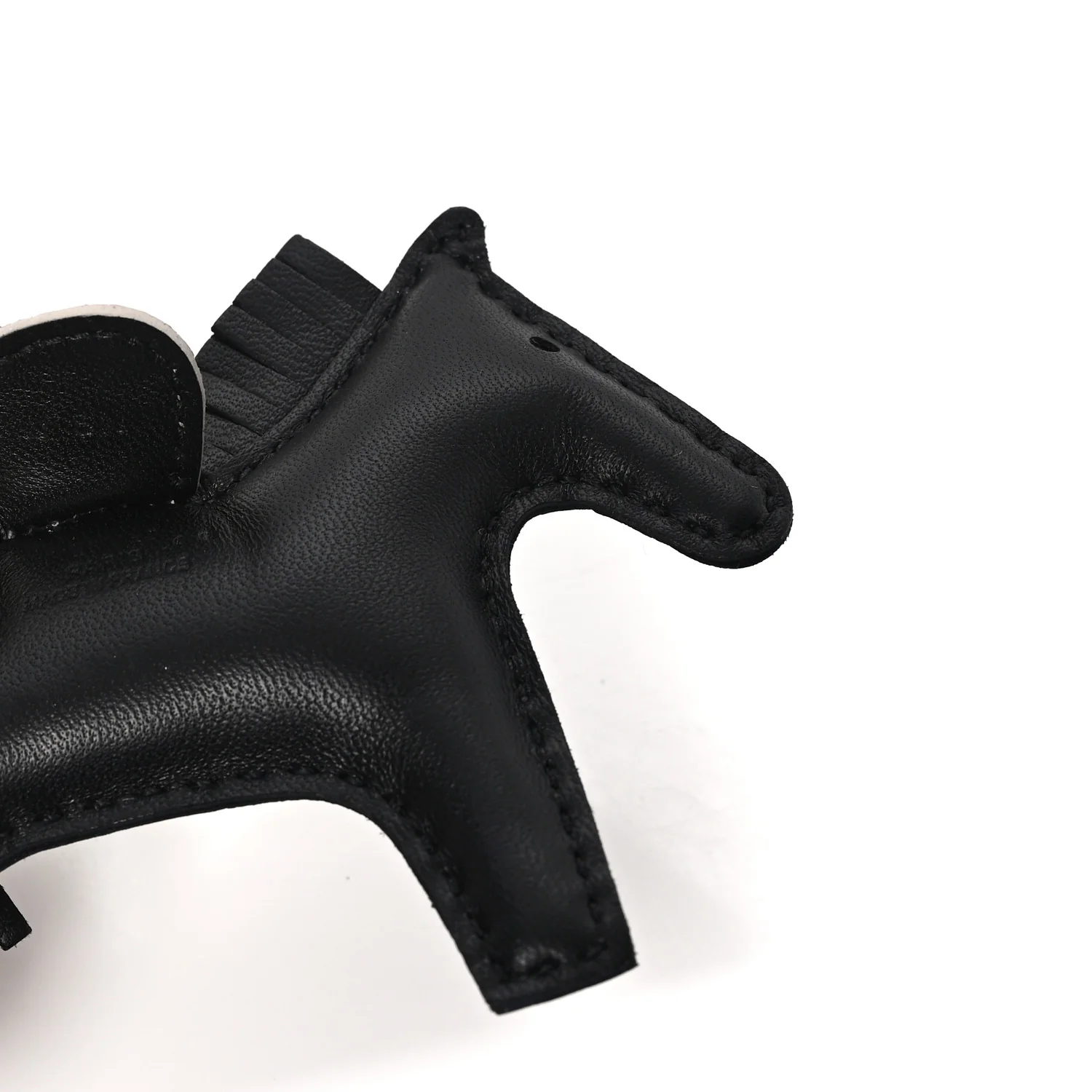 Milo Lambskin Matte Niloticus Crocodile Himalaya Touch Grigri Rodeo Horse Bag Charm PM Black White - Image 3