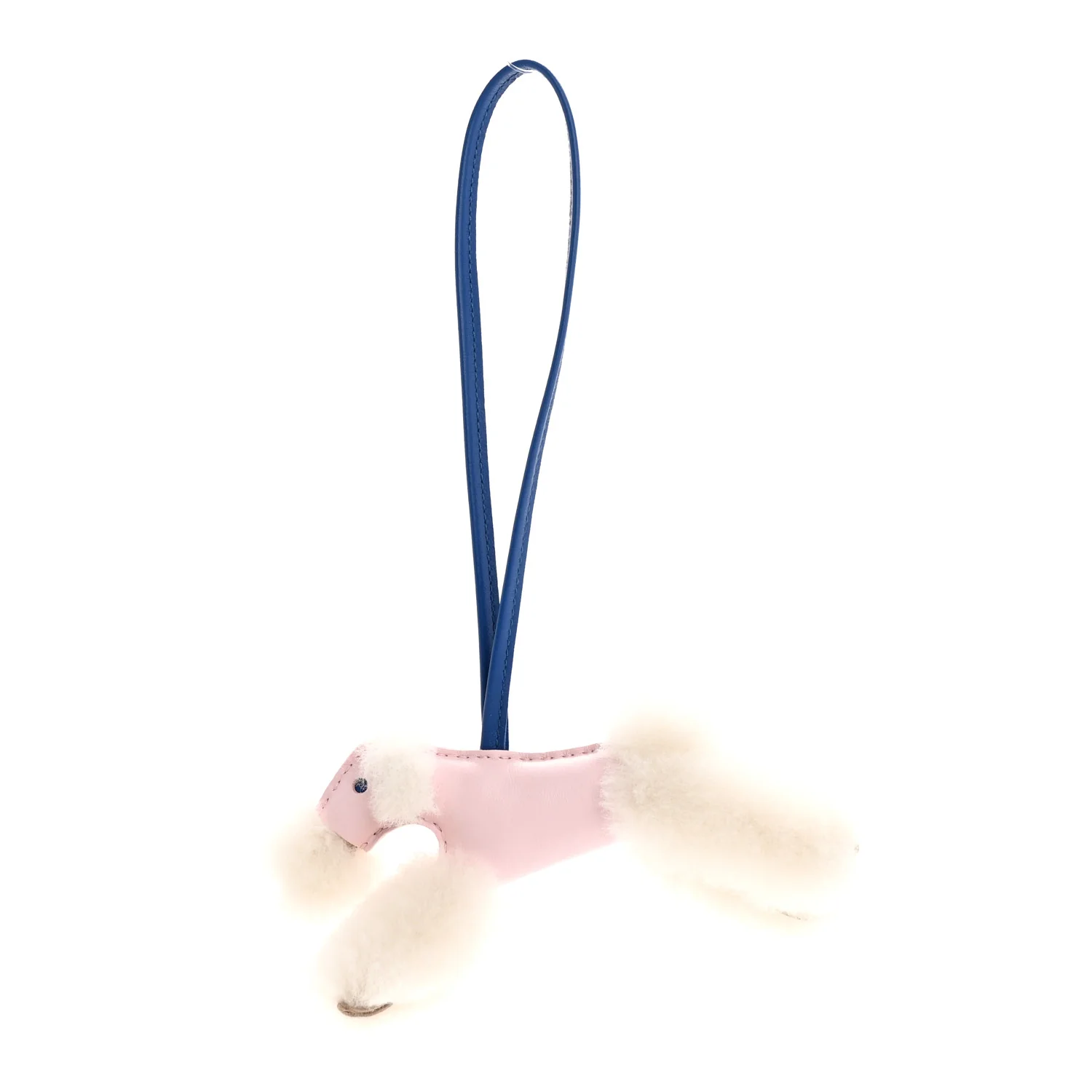 Milo Lambskin Shearling Budy Charm Ecru Rose Darling Bleu France