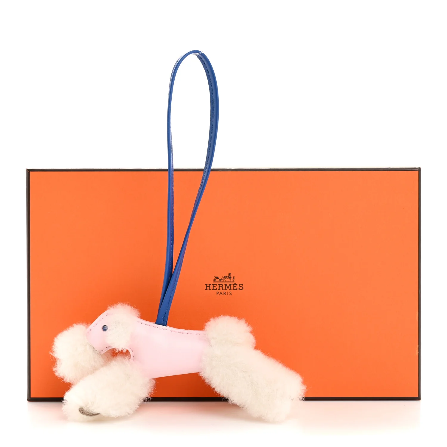 Milo Lambskin Shearling Budy Charm Ecru Rose Darling Bleu France - Image 4