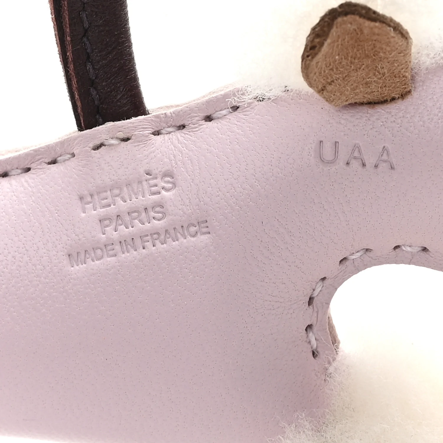 Milo Lambskin Shearling Budy Charm Mauve Pale Rouge Sellier - Image 3
