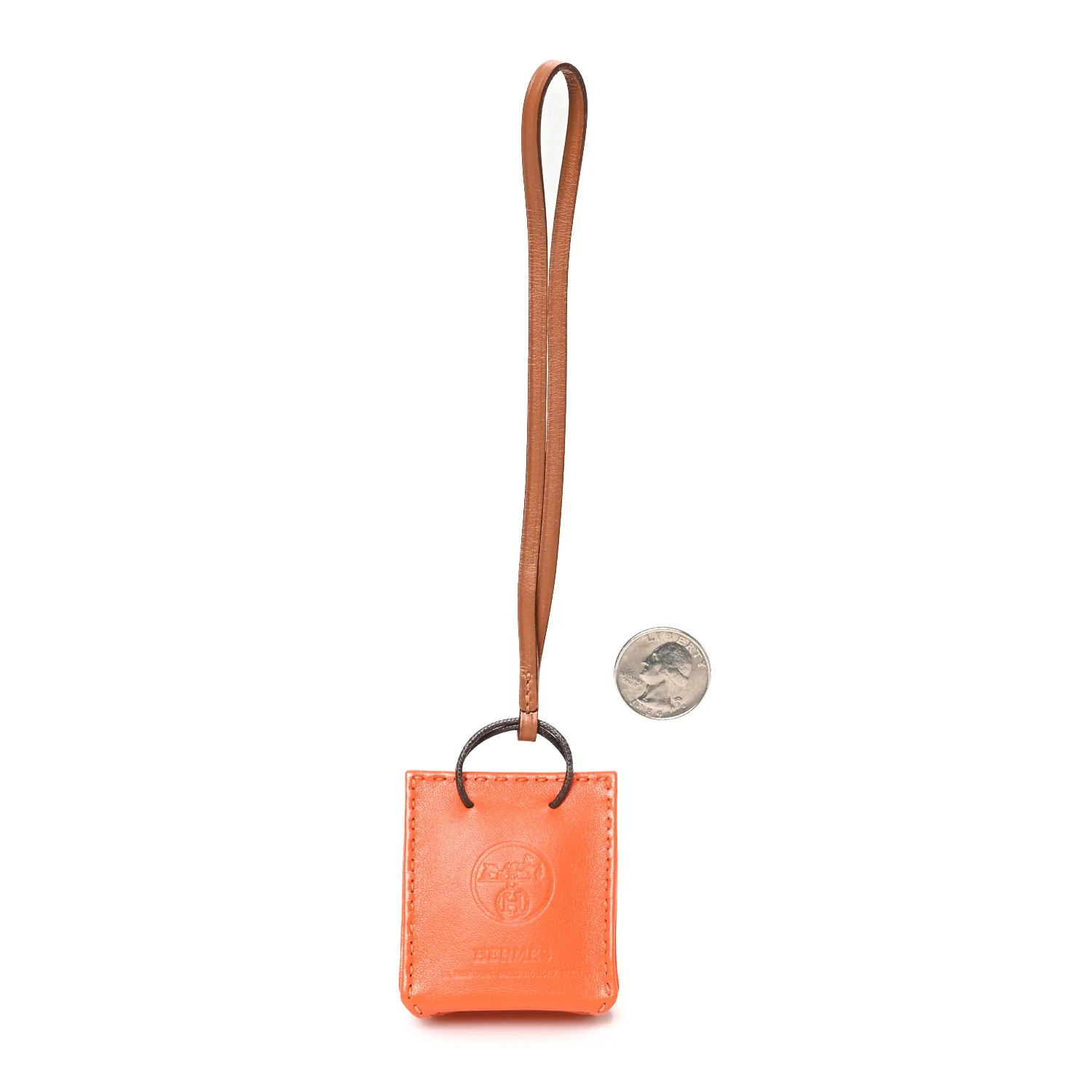 Milo Lambskin Swift Shopping Bag Charm Feu Gold - Image 2