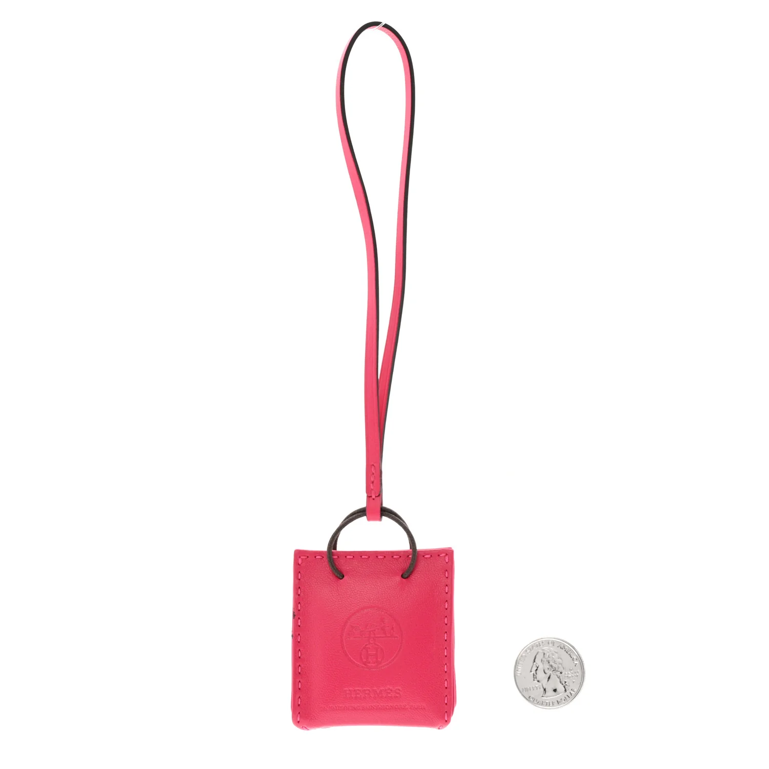Milo Lambskin Swift Shopping Bag Charm Rose Mexico - Image 2