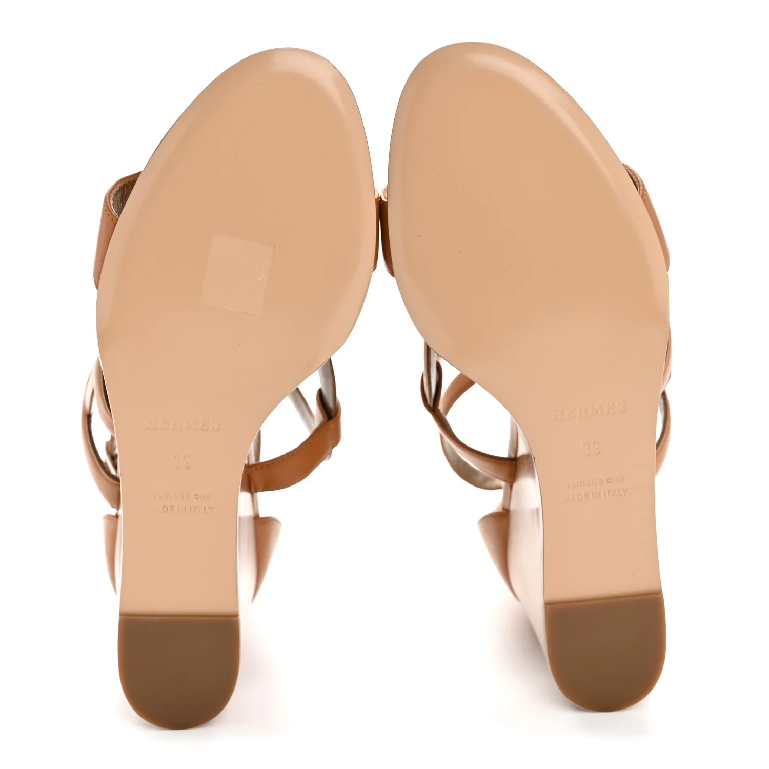 Nappa Brisbane Wedge Sandals 39 Naturel - Image 6
