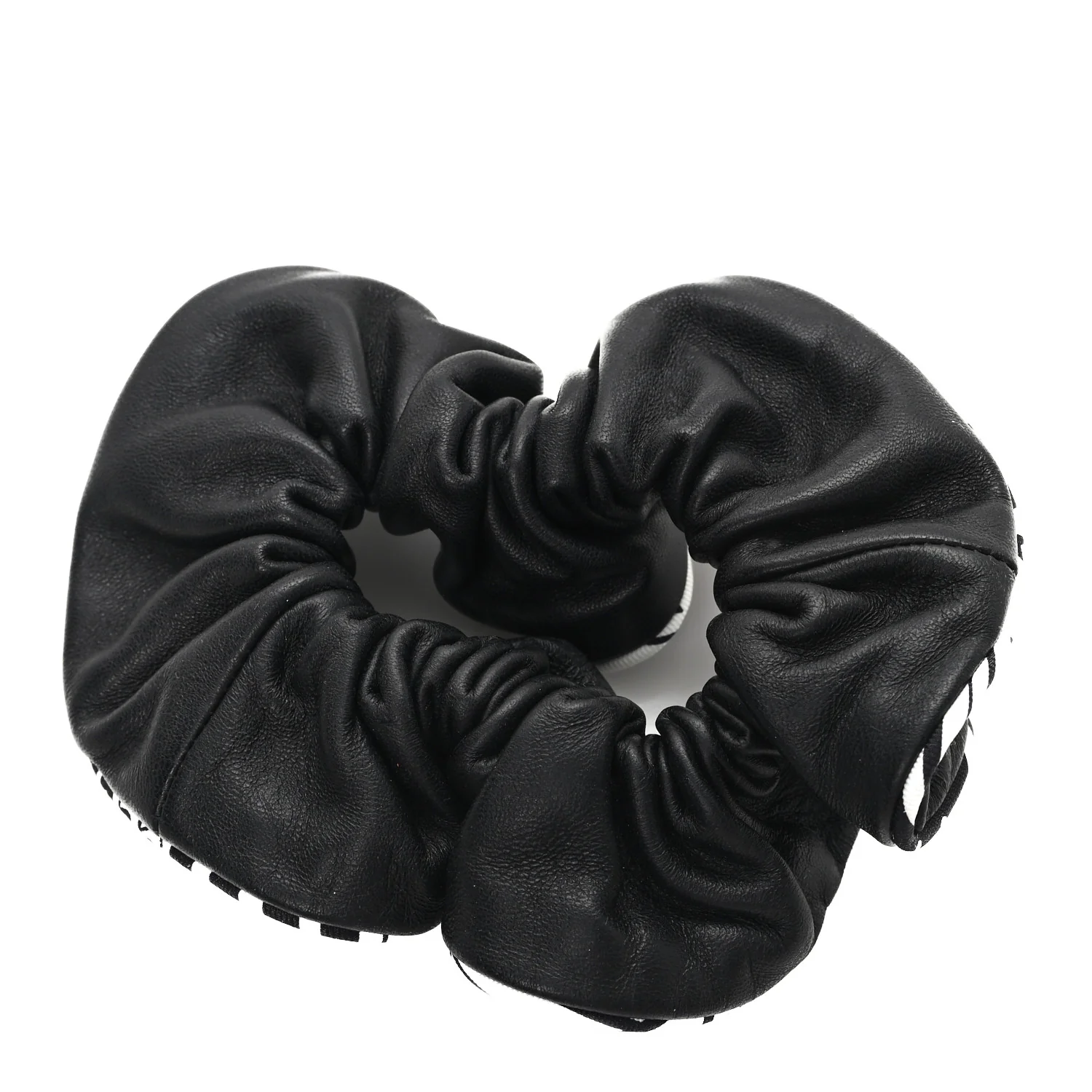 Nappa Silk Twill Sangles en Zigzag Bandana Claudia Scrunchie Black