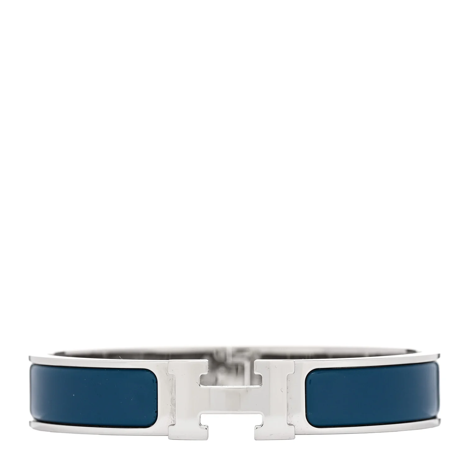 Narrow Enamel Clic Clac H Bracelet GM Bleu Profond
