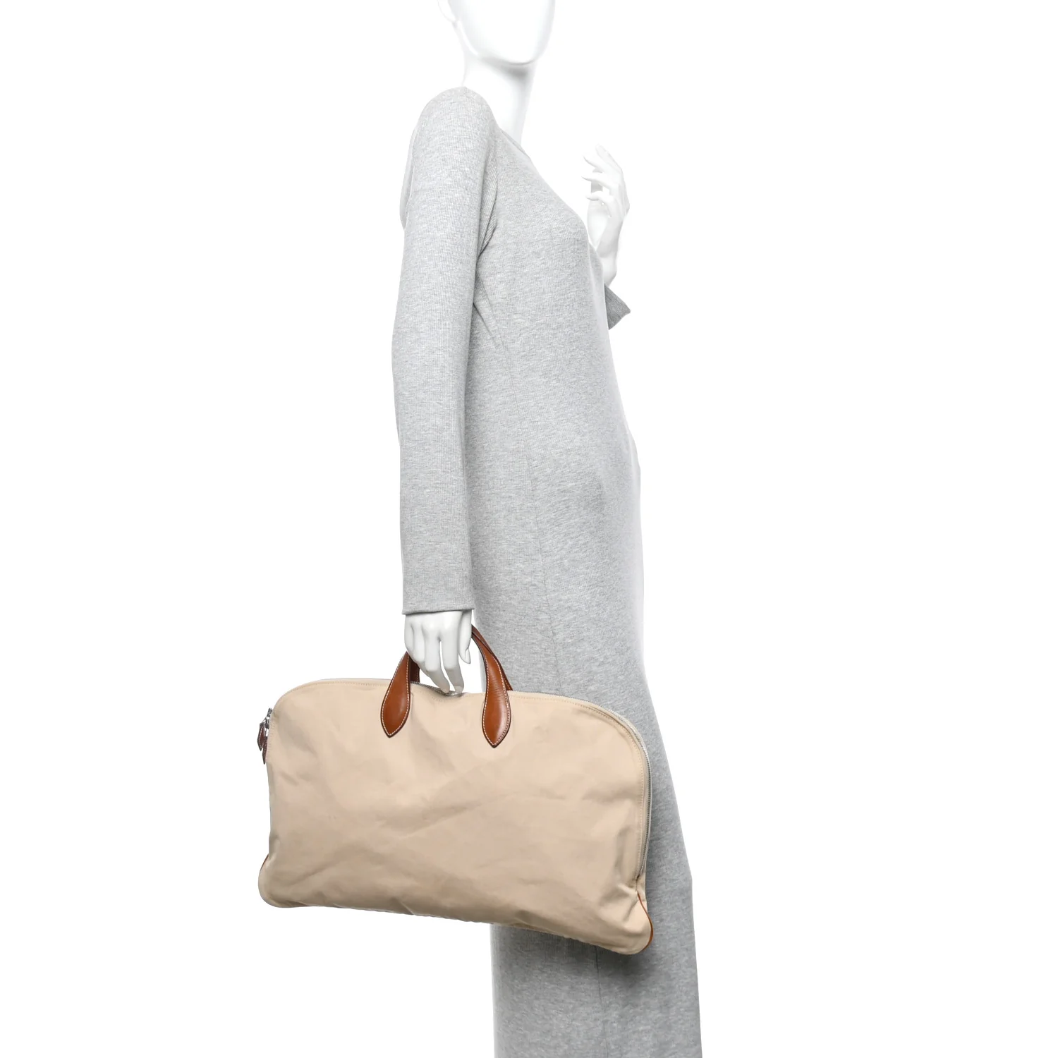 Natural Barenia Canvas Victoria Travel Briefcase Fauve - Image 2