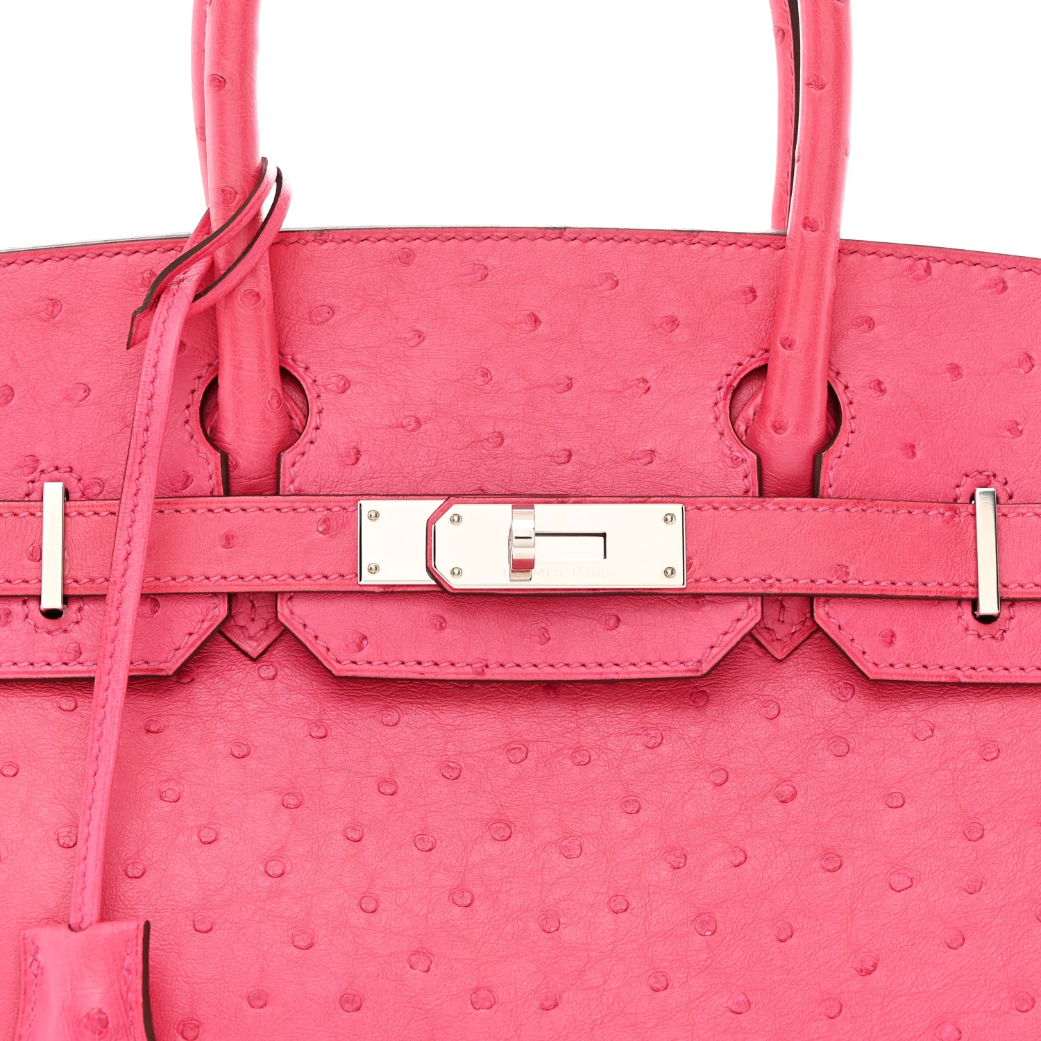 Ostrich Birkin 30 Rose Tyrien - Image 14