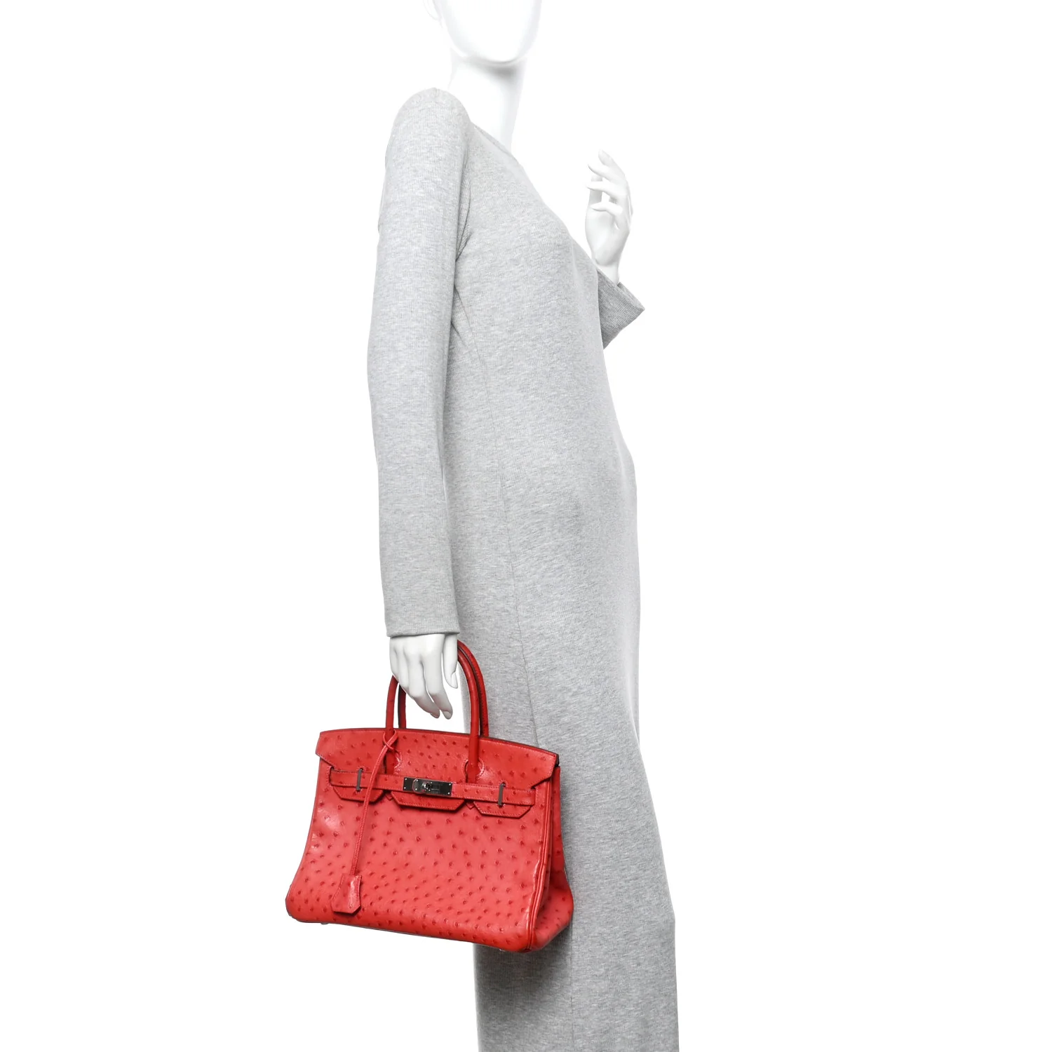 Ostrich Birkin 30 Rouge Vif - Image 2
