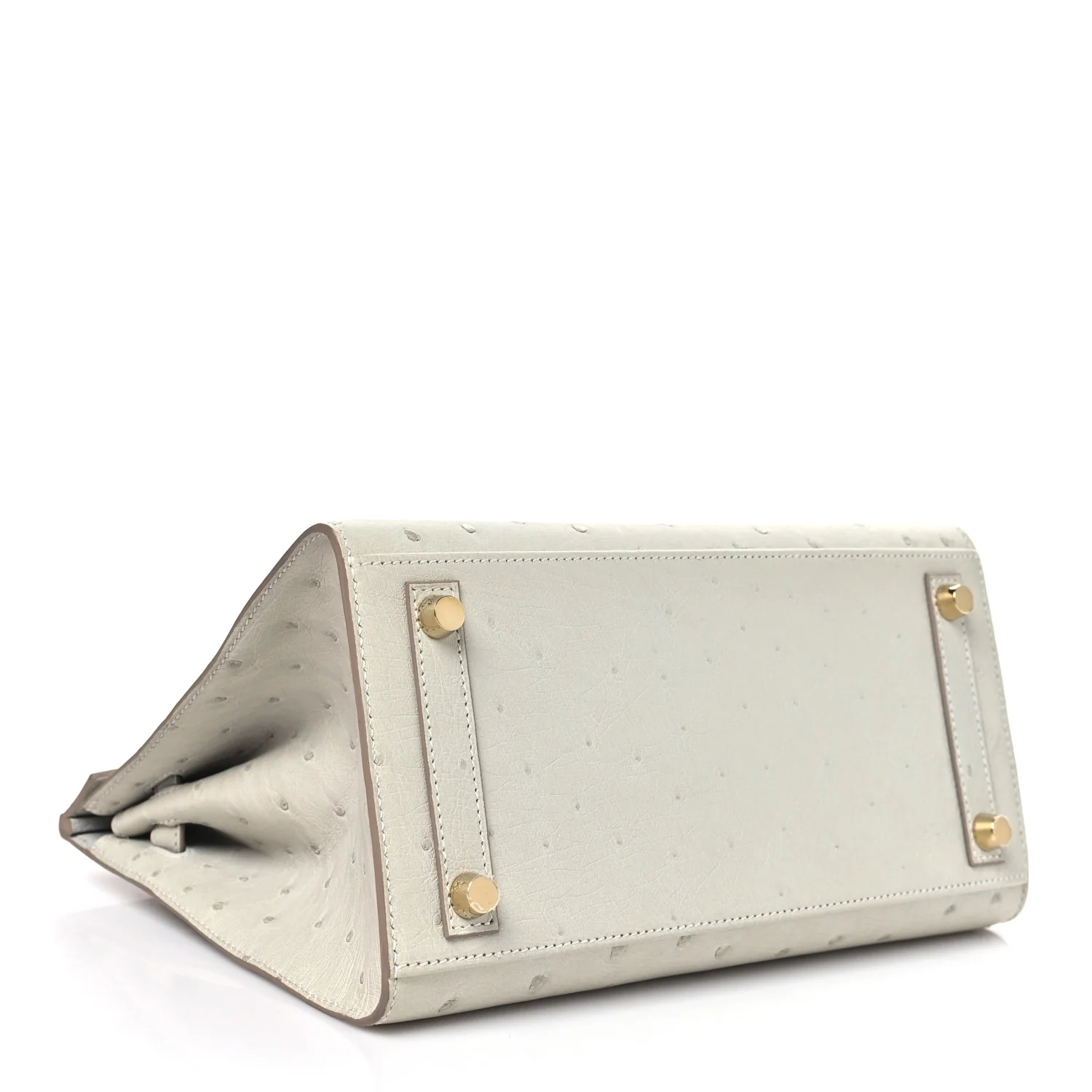 Ostrich Birkin Sellier 25 Gris Perle - Image 4