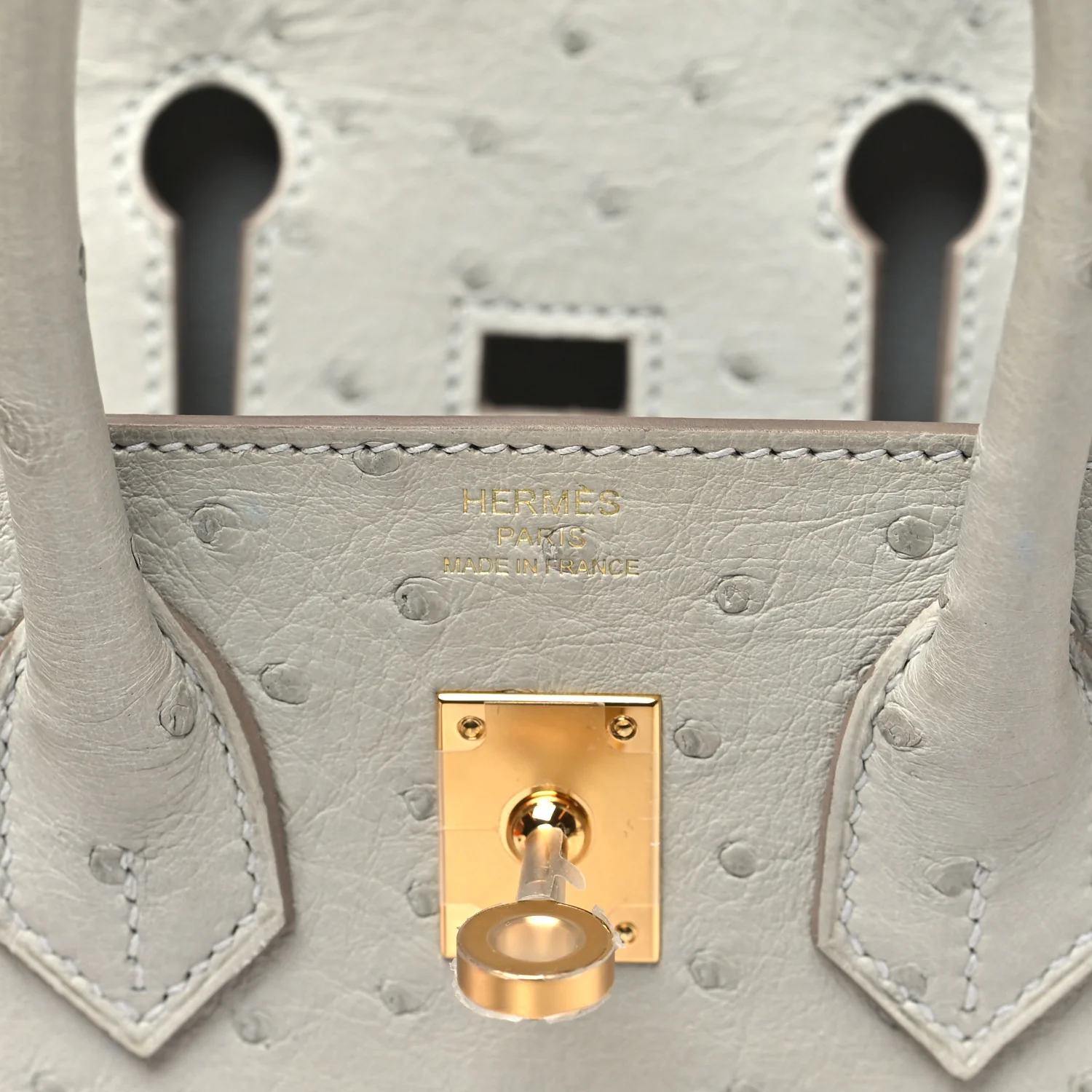 Ostrich Birkin Sellier 25 Gris Perle - Image 6
