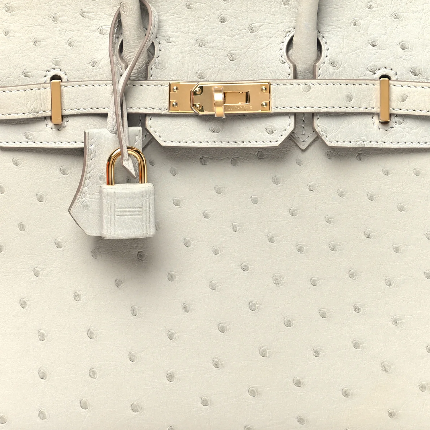 Ostrich Birkin Sellier 25 Gris Perle - Image 8