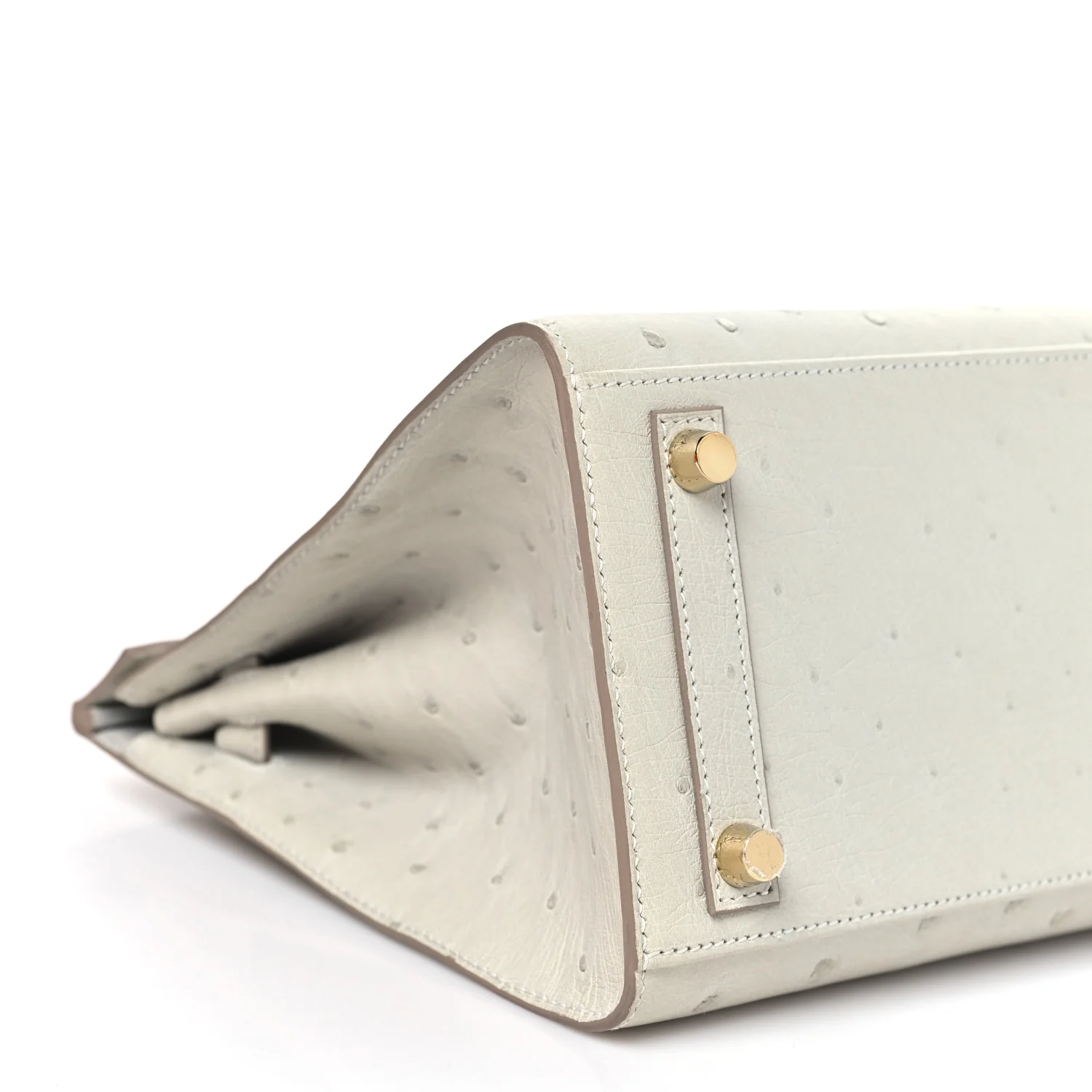 Ostrich Birkin Sellier 25 Gris Perle - Image 9