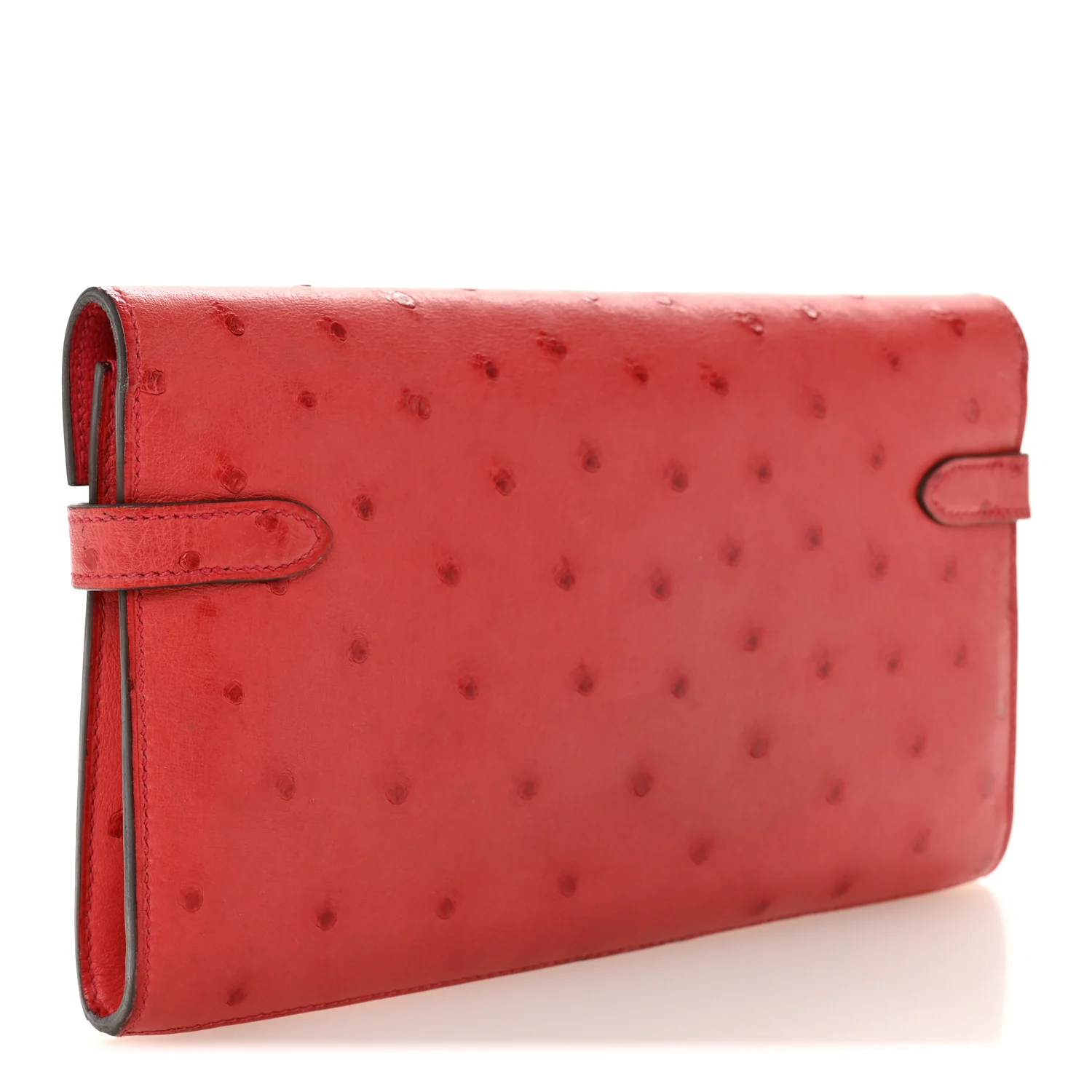Ostrich Kelly Longue Wallet Rouge Vif - Image 3