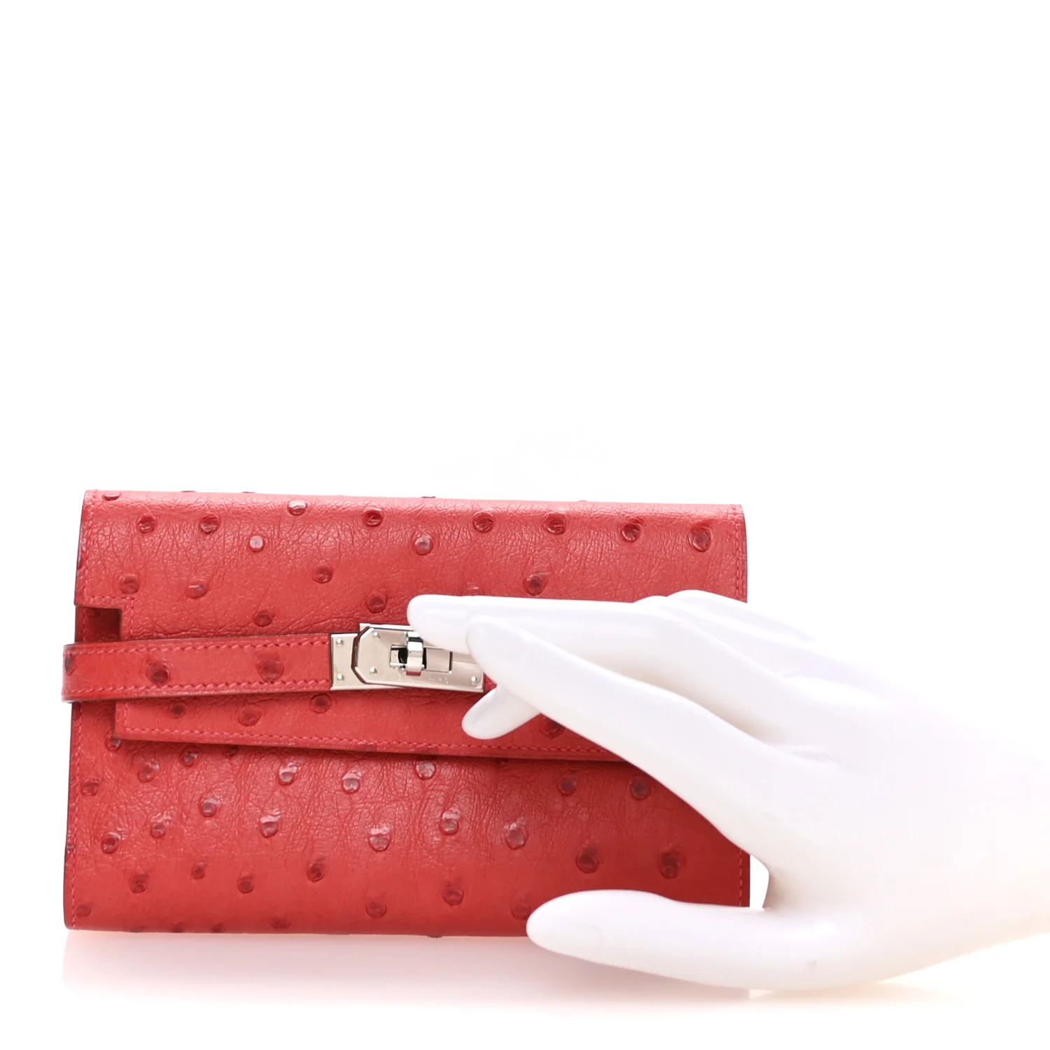 Ostrich Kelly Medium Wallet Rouge Vif - Image 2