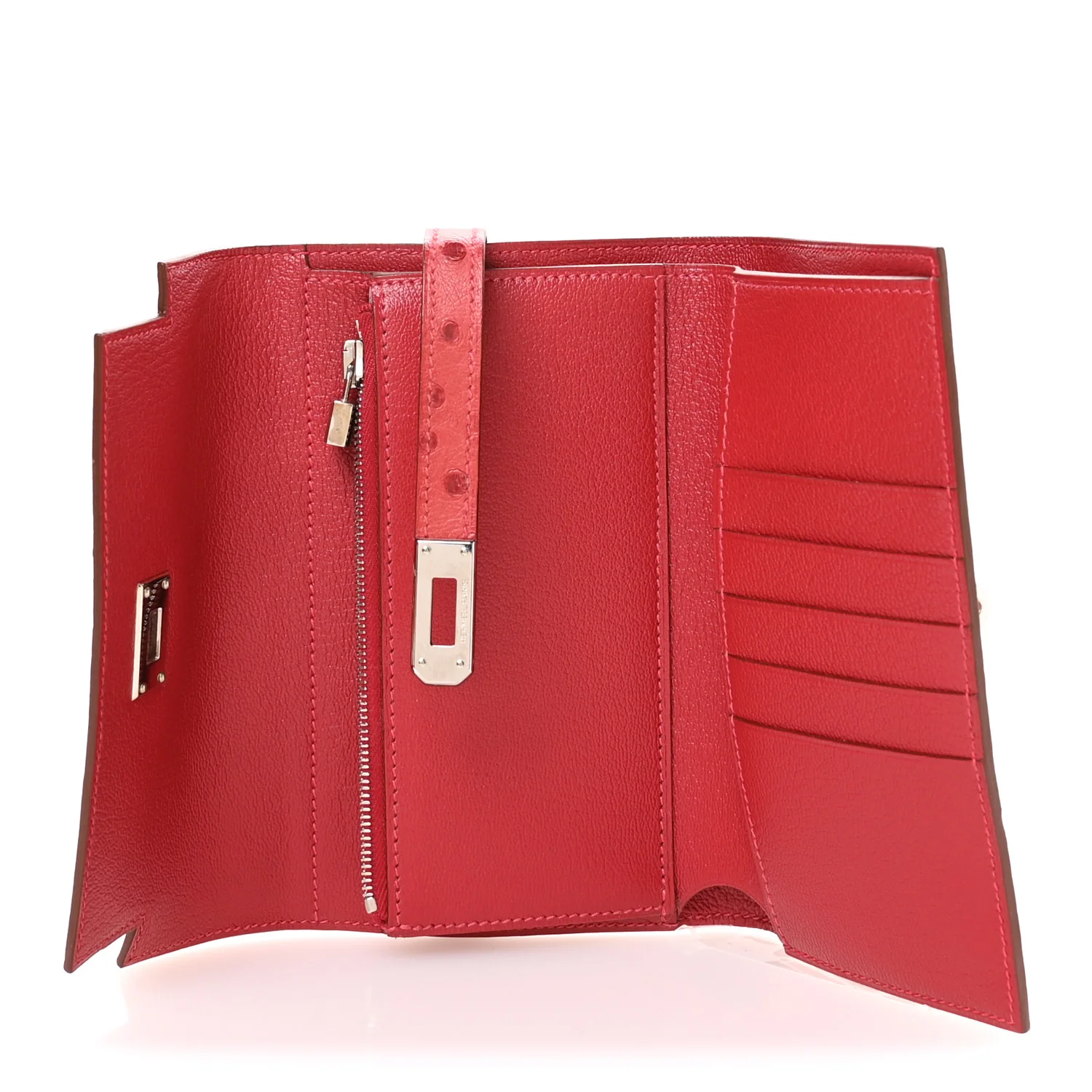 Ostrich Kelly Medium Wallet Rouge Vif - Image 5