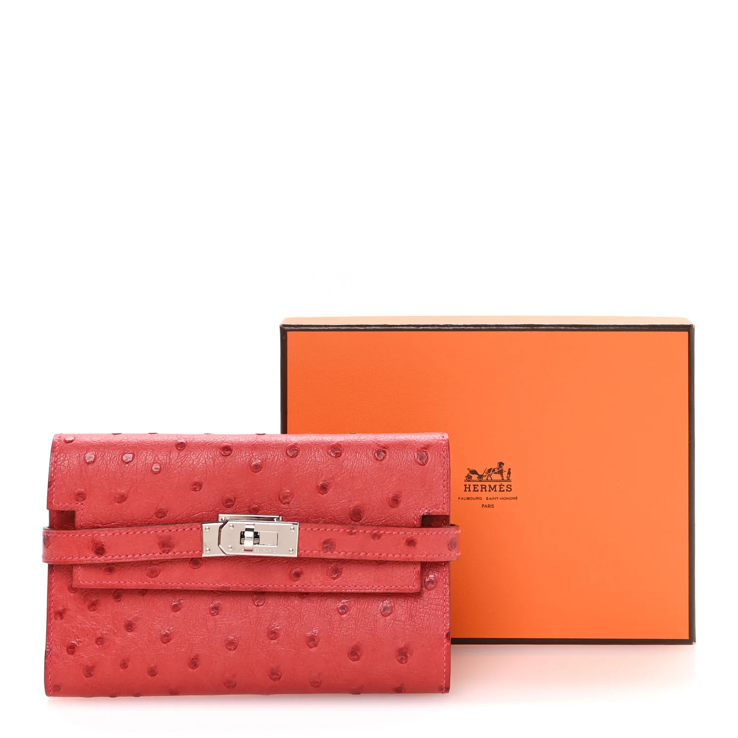 Ostrich Kelly Medium Wallet Rouge Vif - Image 8