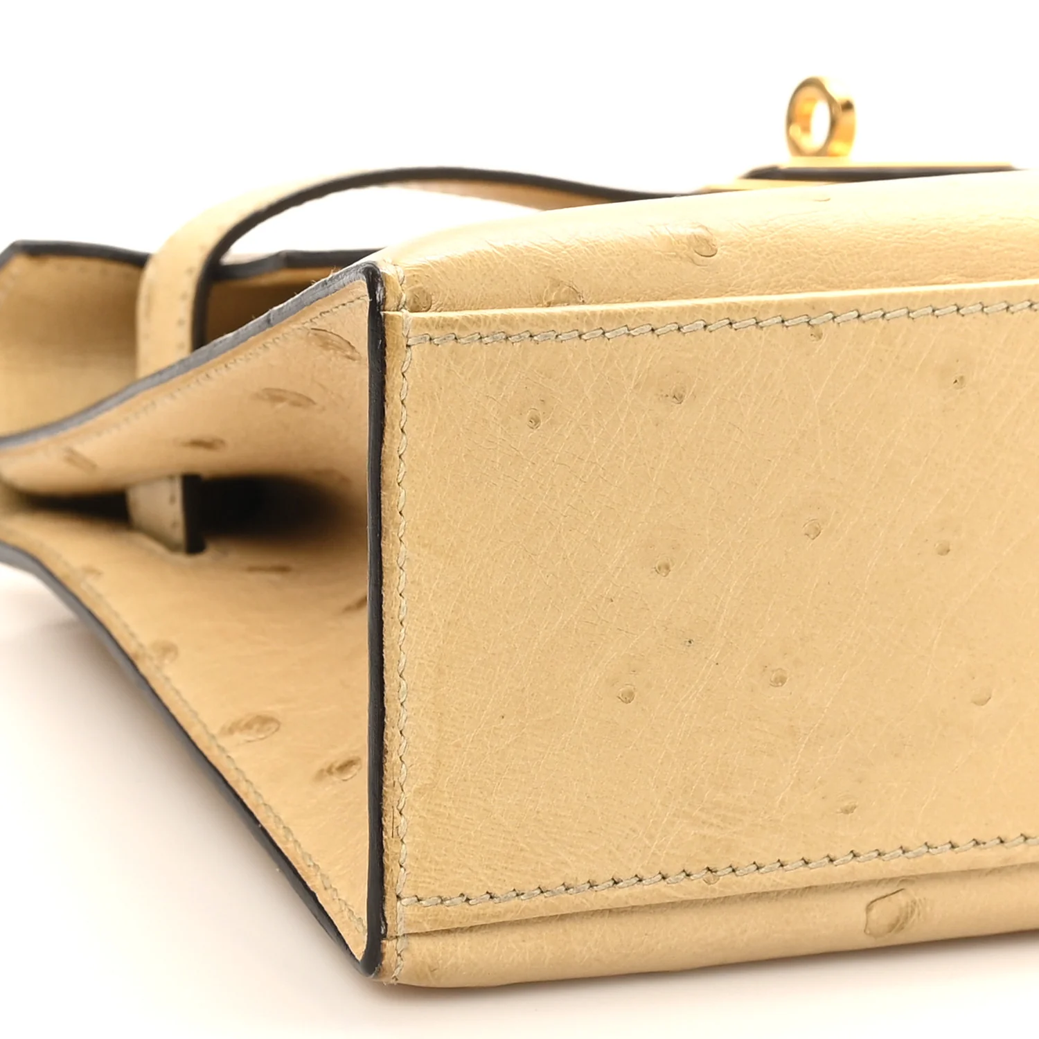 Ostrich Kelly Pochette Clutch Parchemin - Image 10