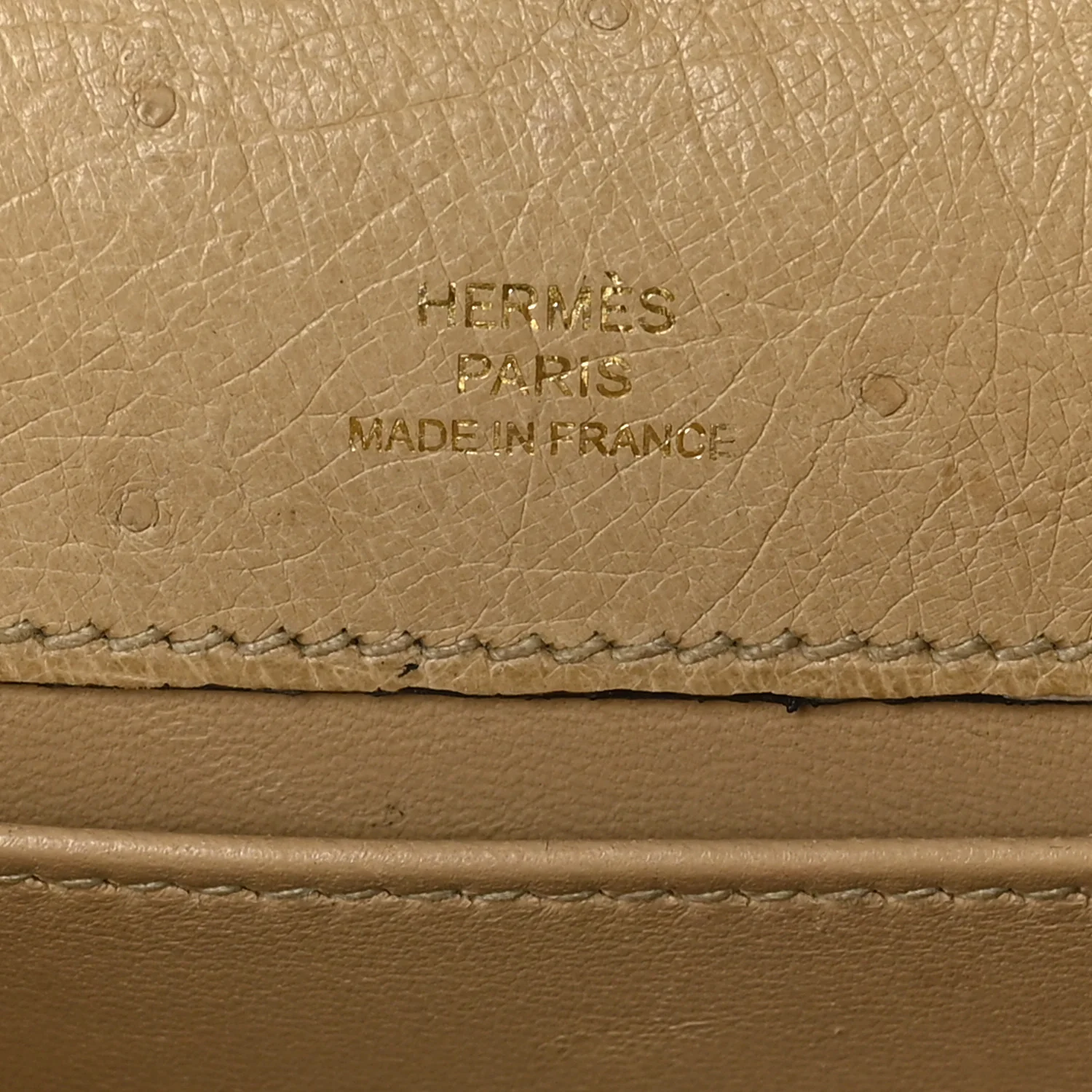 Ostrich Kelly Pochette Clutch Parchemin - Image 7
