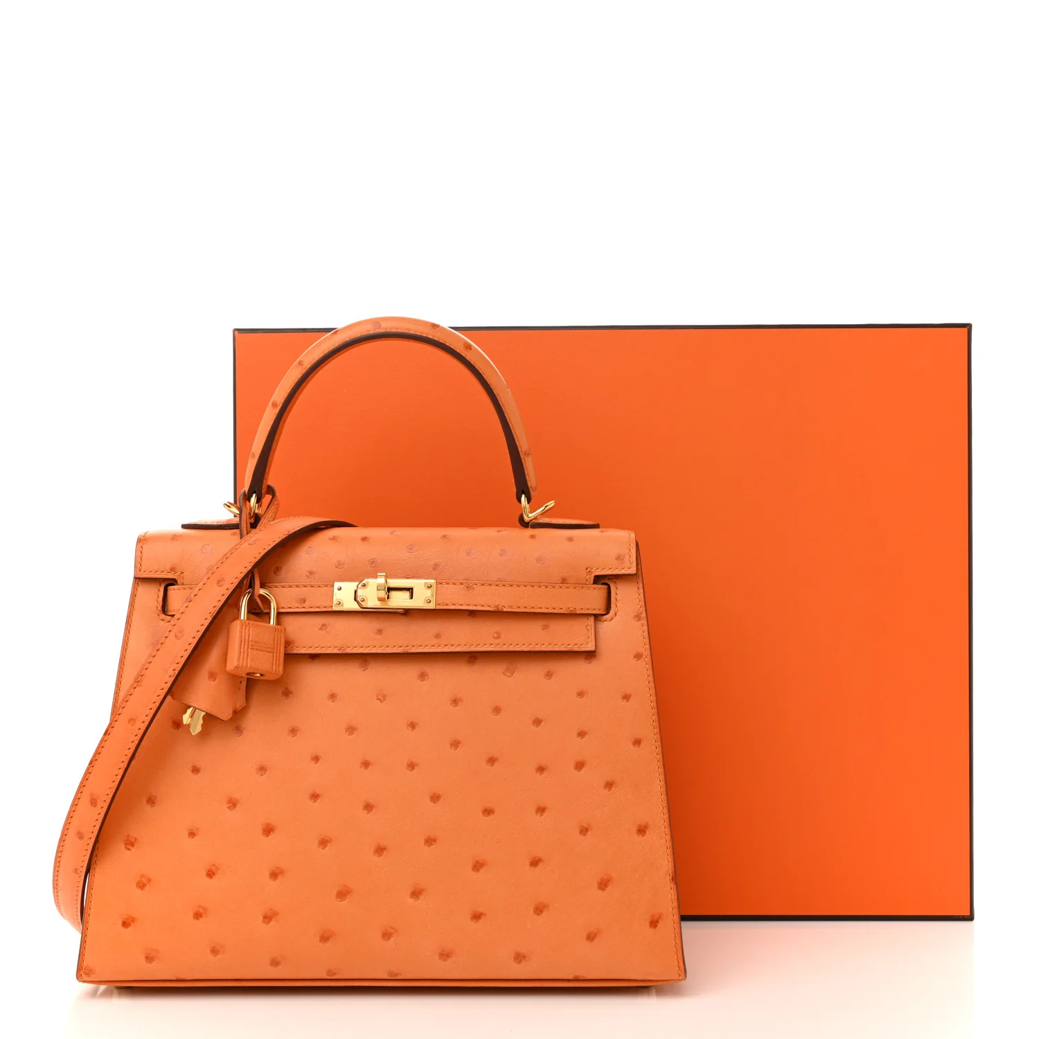 Ostrich Kelly Sellier 25 Abricot - Image 12