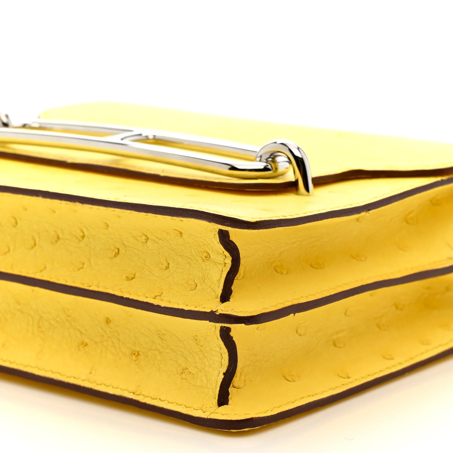 Ostrich Mini Sac Roulis Jaune Citron - Image 10