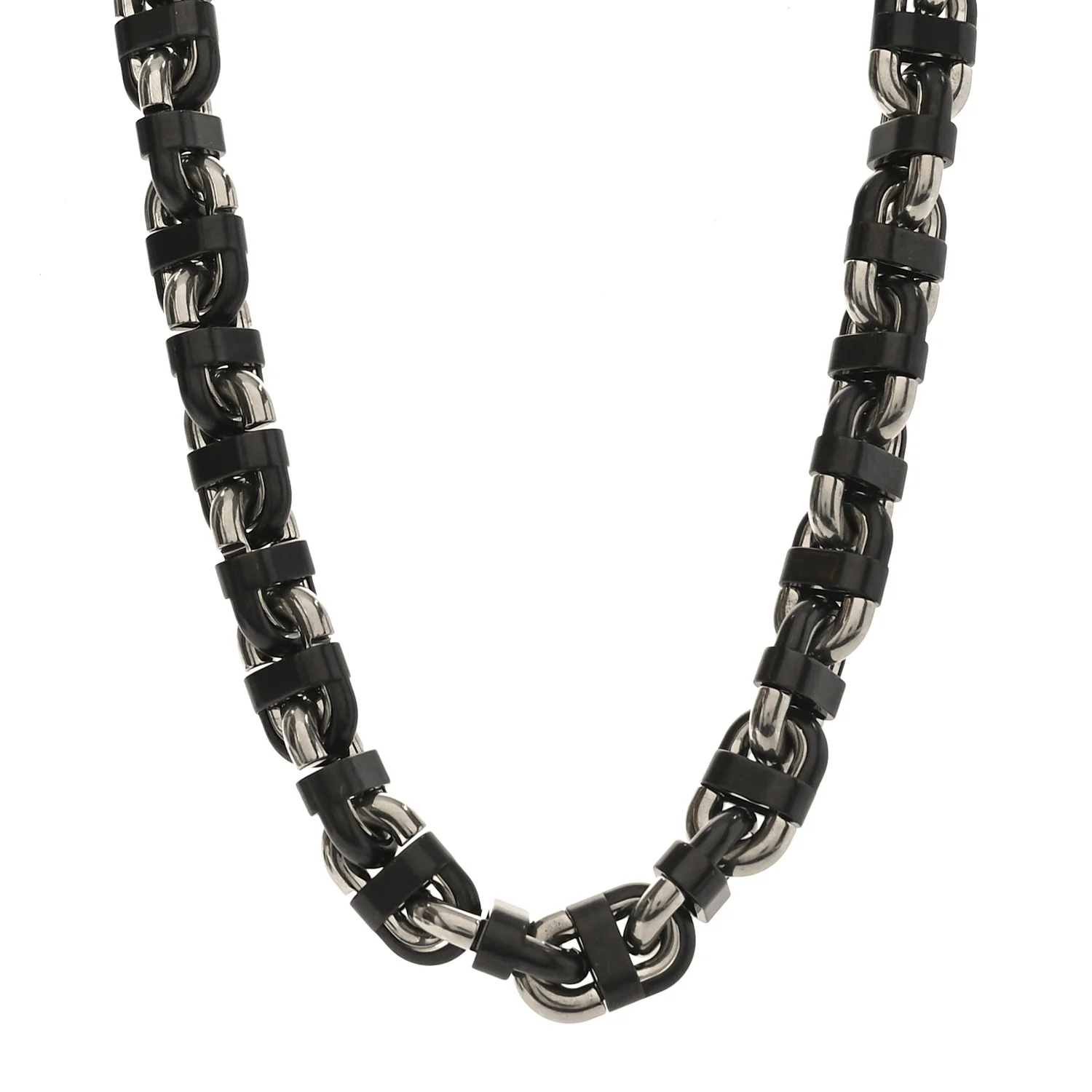 Palladium Ceramic Chaine Maillon Necklace Black