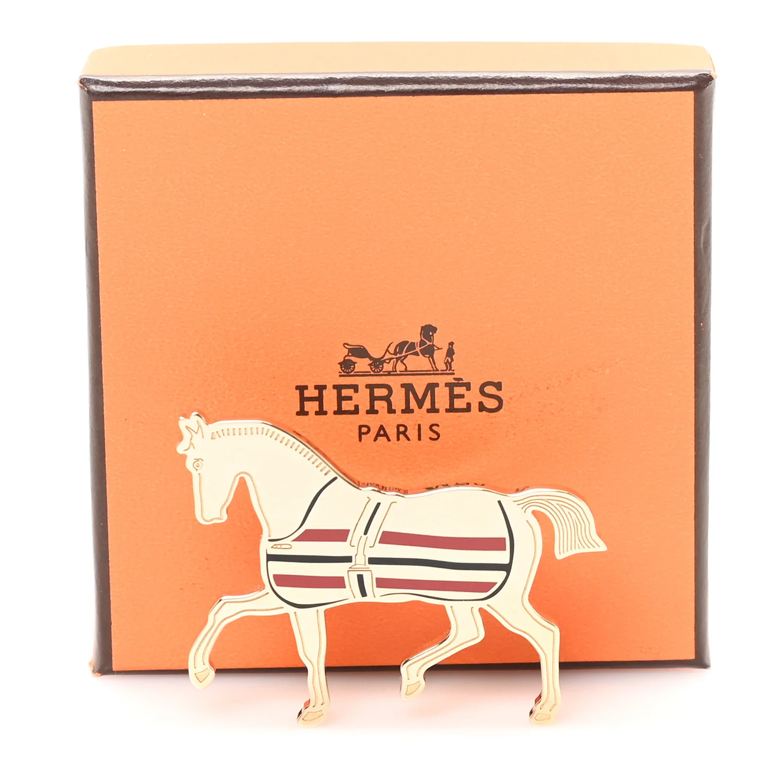 Permabrass Lacquered Cheval A La Couverture Scarf 70 Ring Rouge H Noir - Image 4