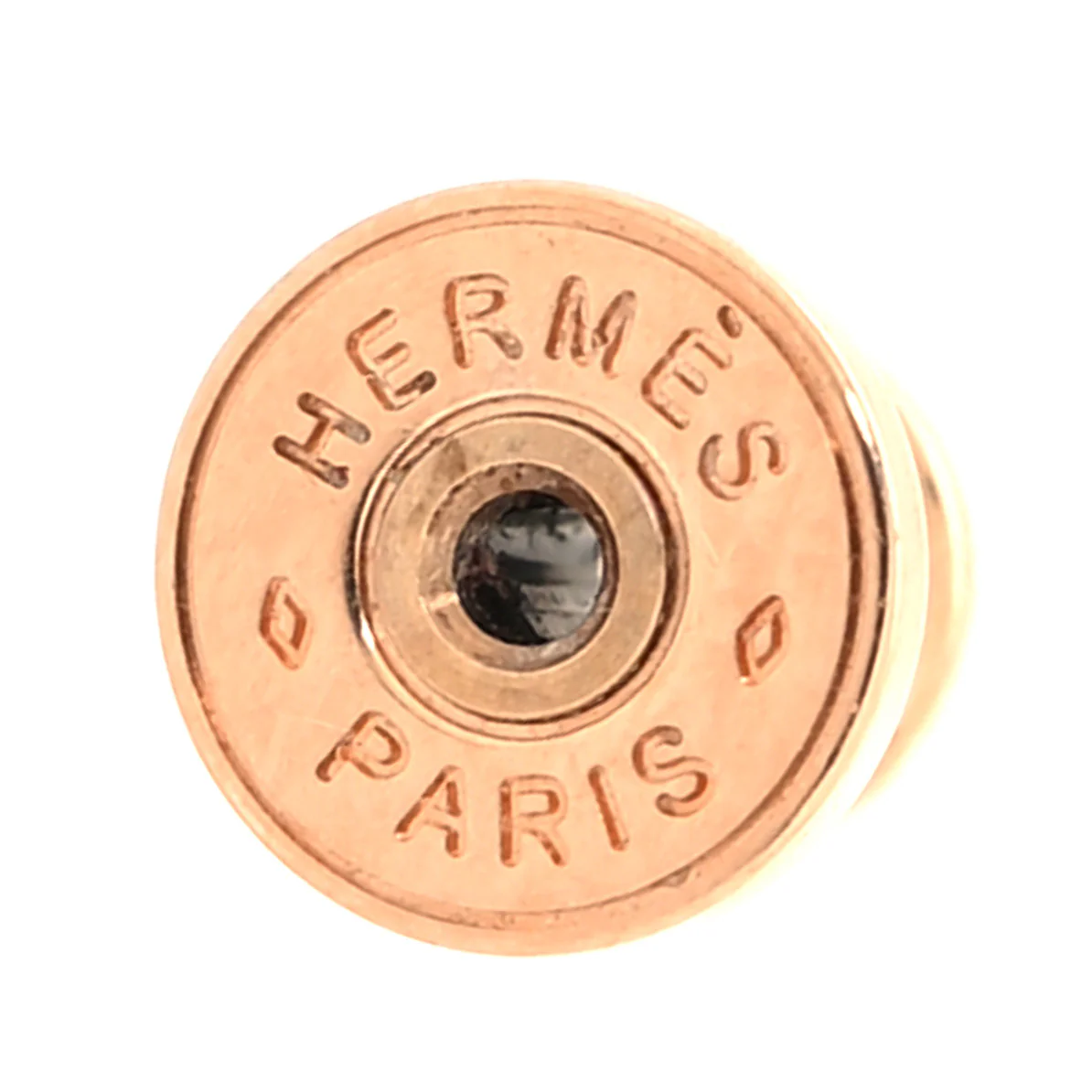 Rose Gold Lacquered Mini Pop H Earrings  Marron Glace - Image 4