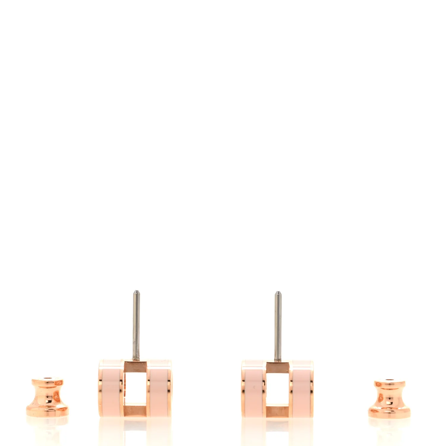 Rose Gold Lacquered Pop H Earrings Rose Dragee - Image 3
