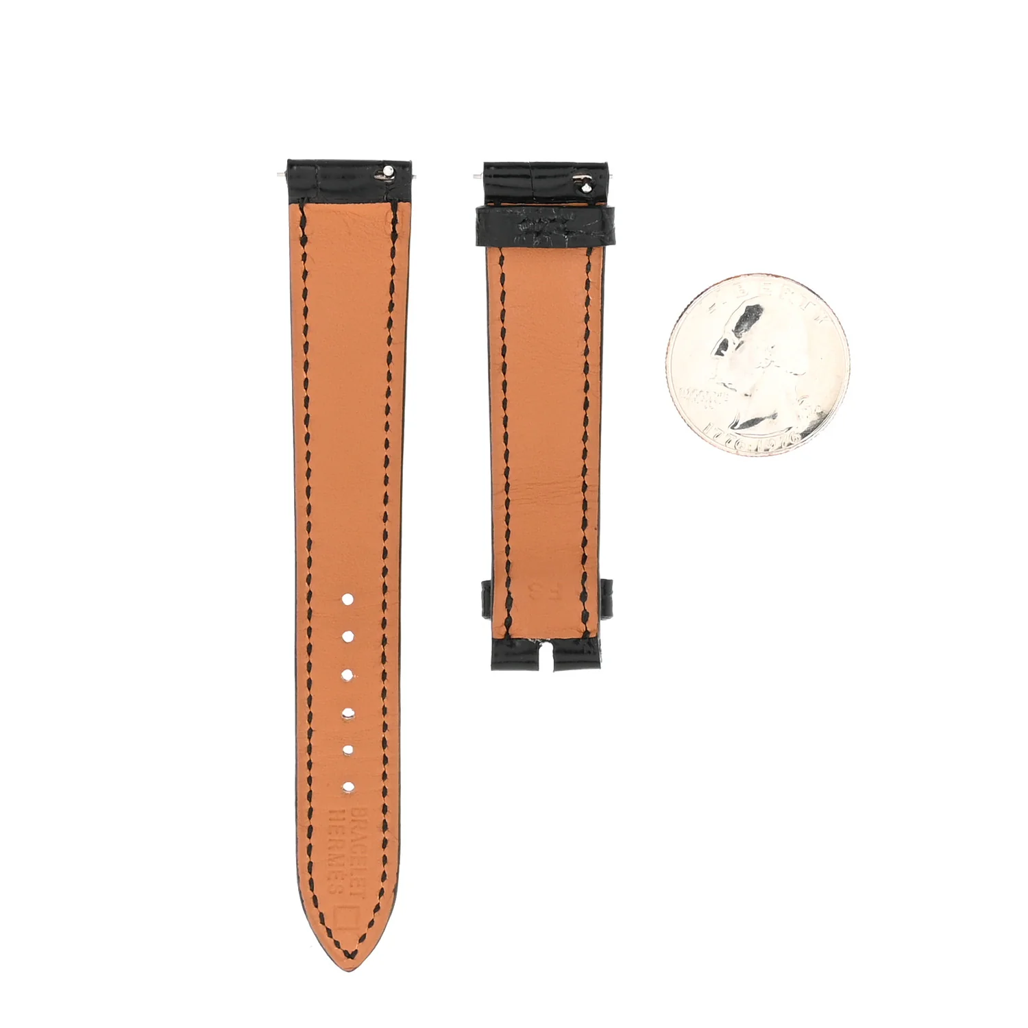 Shiny Alligator Heure H Hour Watch 30mm Strap Black - Image 2
