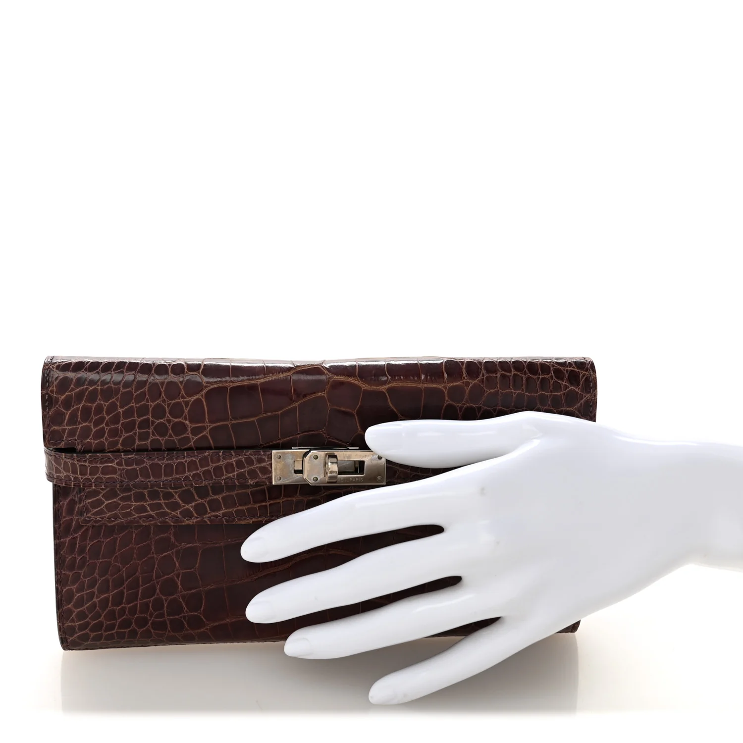 Shiny Alligator Kelly Longue Wallet Amethyst - Image 2