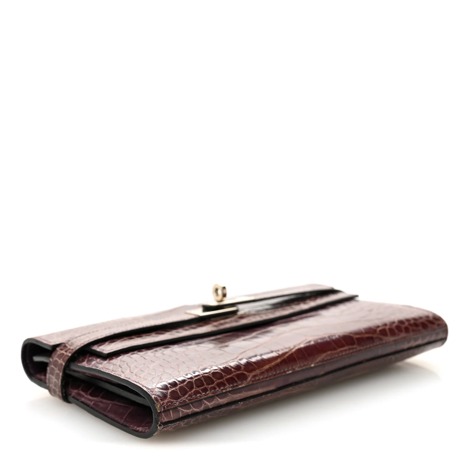 Shiny Alligator Kelly Longue Wallet Amethyst - Image 4