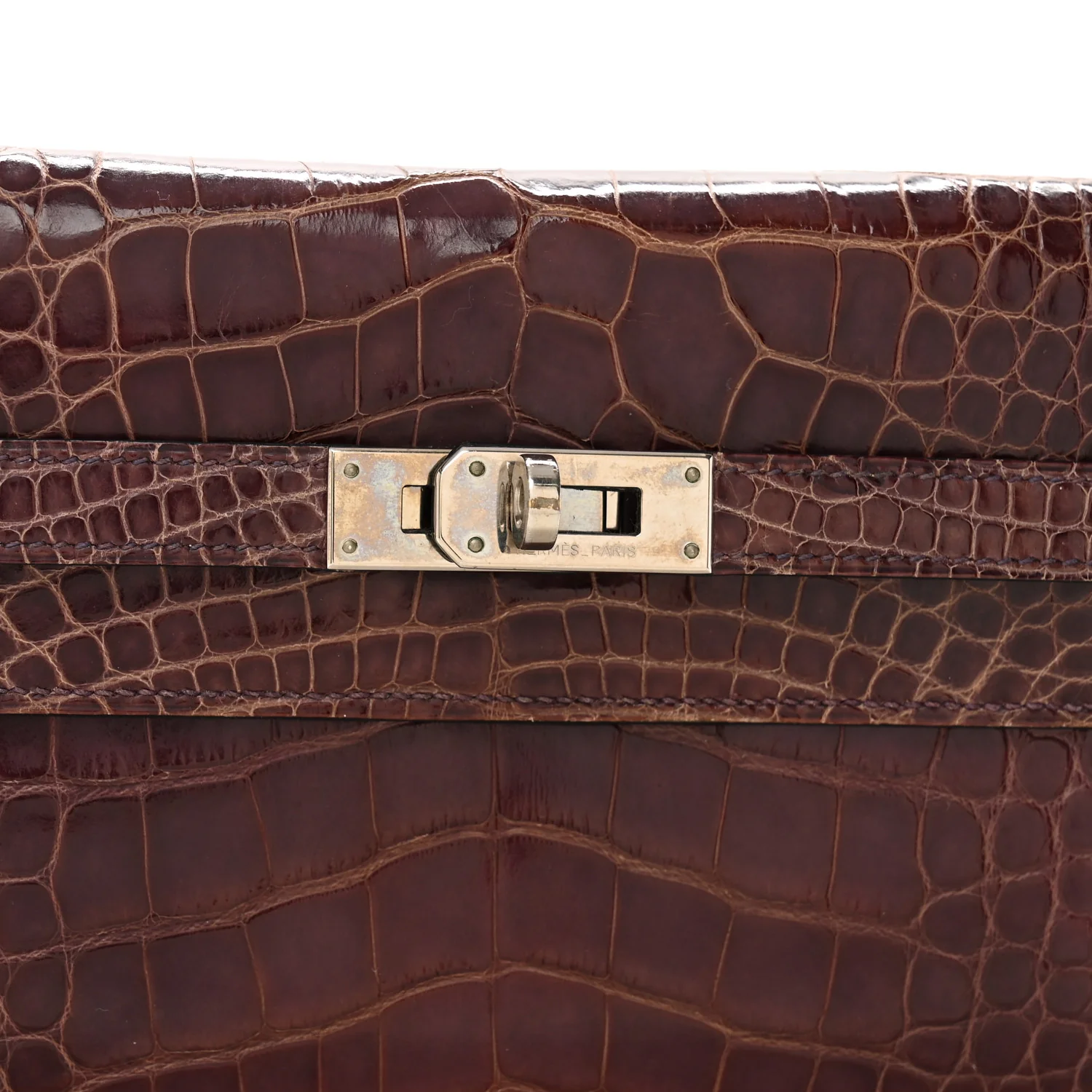 Shiny Alligator Kelly Longue Wallet Amethyst - Image 8