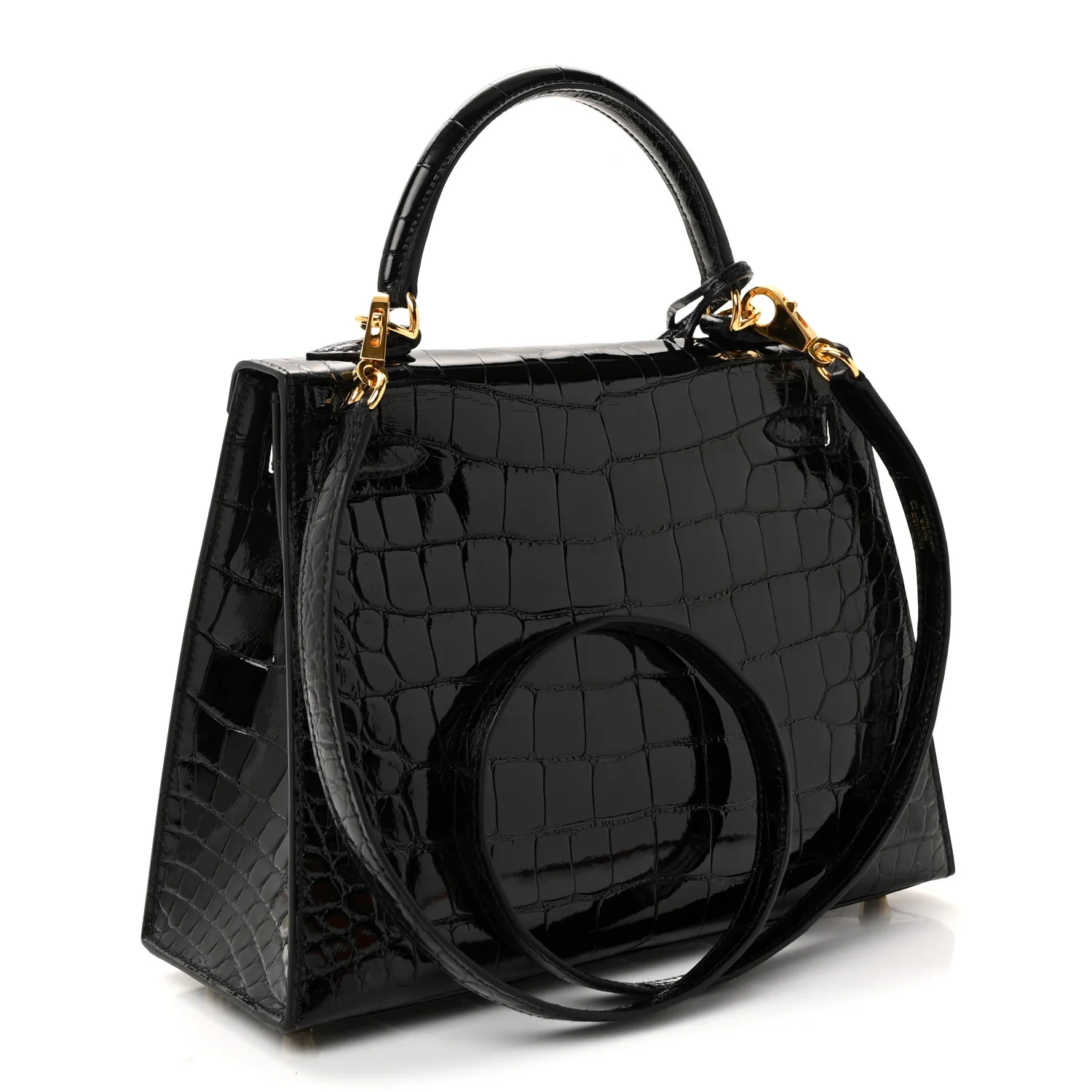 Shiny Alligator Kelly Sellier 25 Black - Image 3
