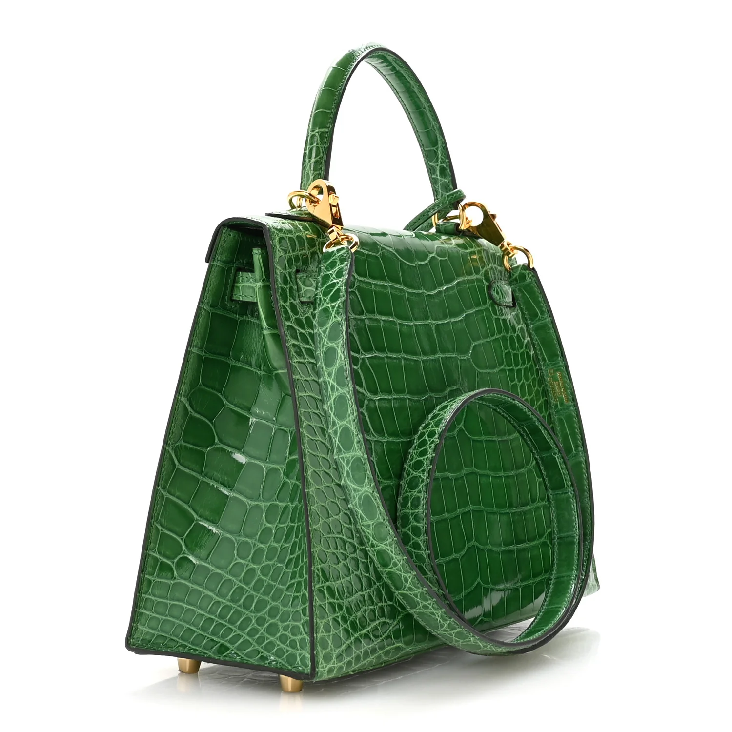 Shiny Alligator Kelly Sellier 25 Cactus - Image 3