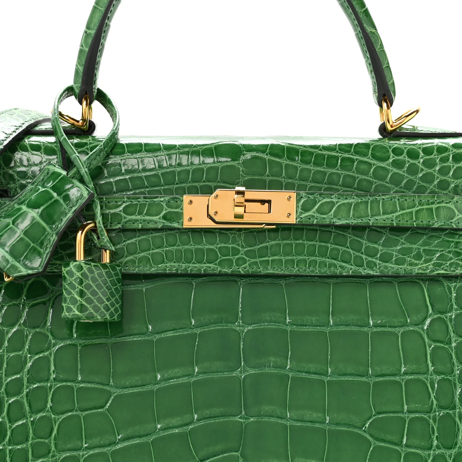 Shiny Alligator Kelly Sellier 25 Cactus - Image 8