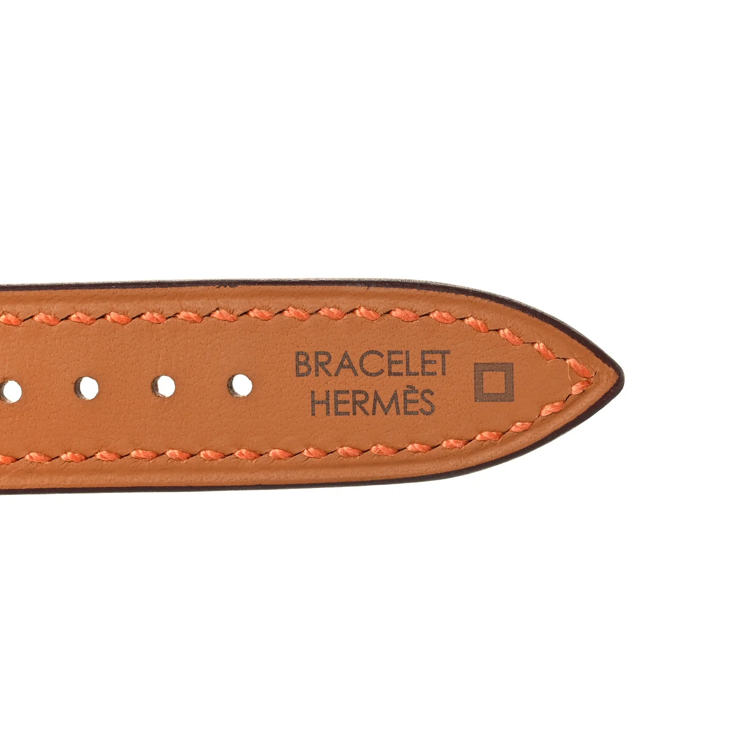 Shiny Alligator Single Tour Watch Strap Orange - Image 7