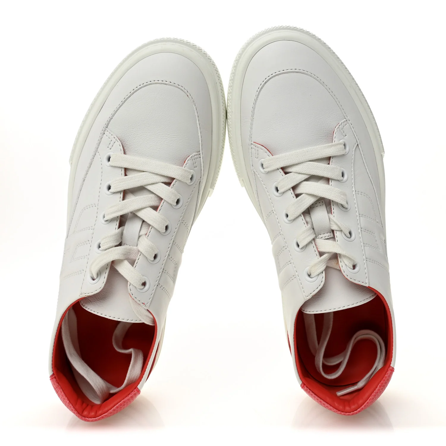 Shiny Lizard Calfskin Deep Sneakers 38 White Bougainvillea - Image 5