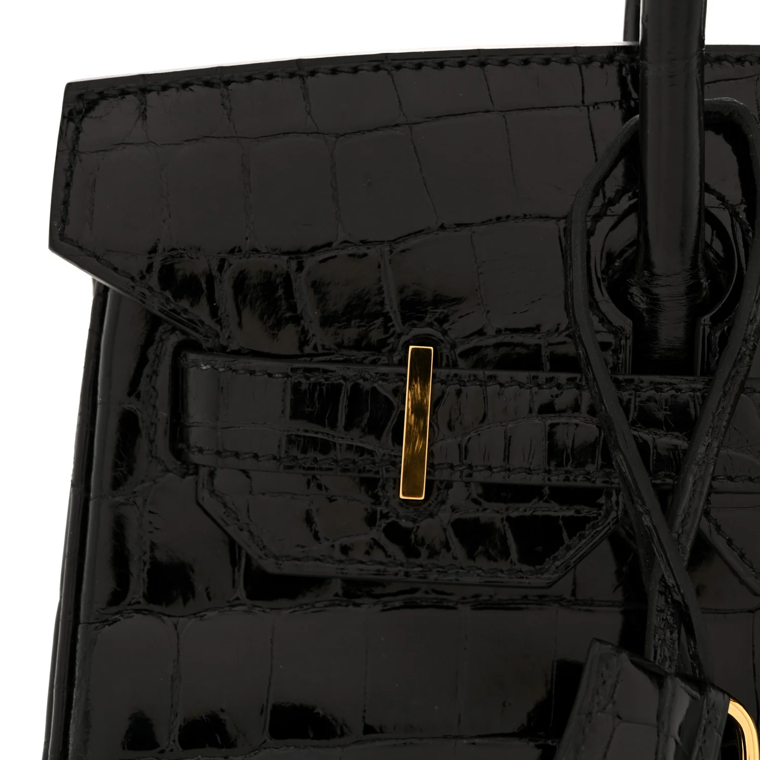 Shiny Niloticus Crocodile Birkin 30 Black - Image 11
