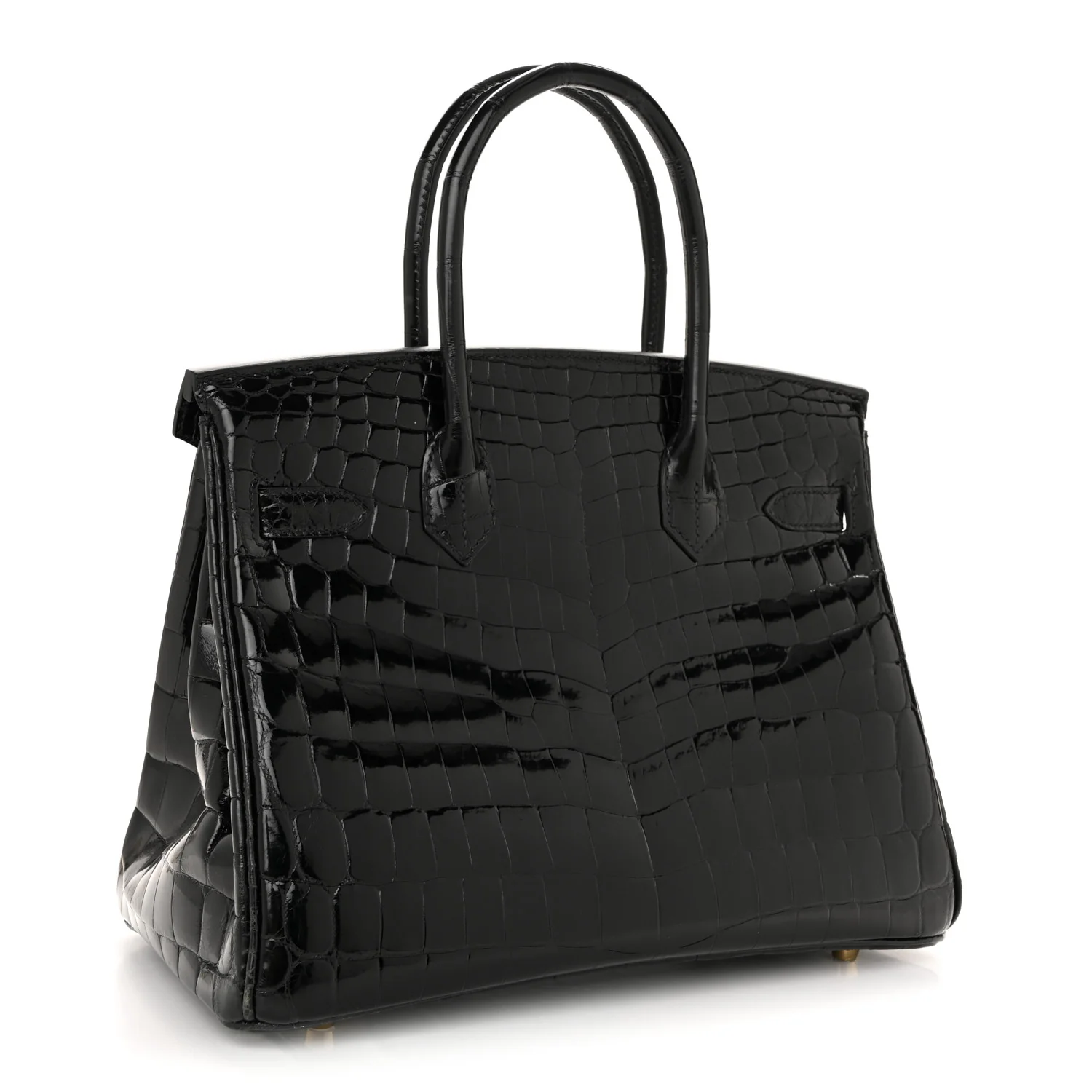 Shiny Niloticus Crocodile Birkin 30 Black - Image 3