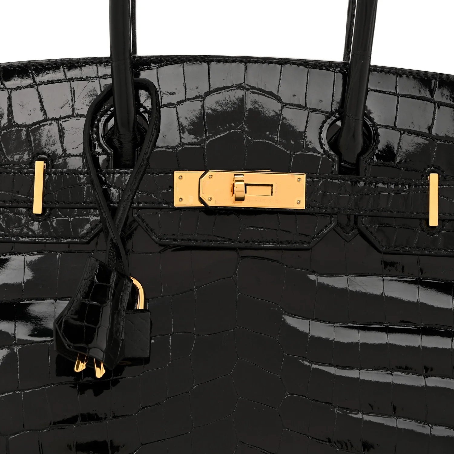 Shiny Niloticus Crocodile Birkin 30 Black - Image 8