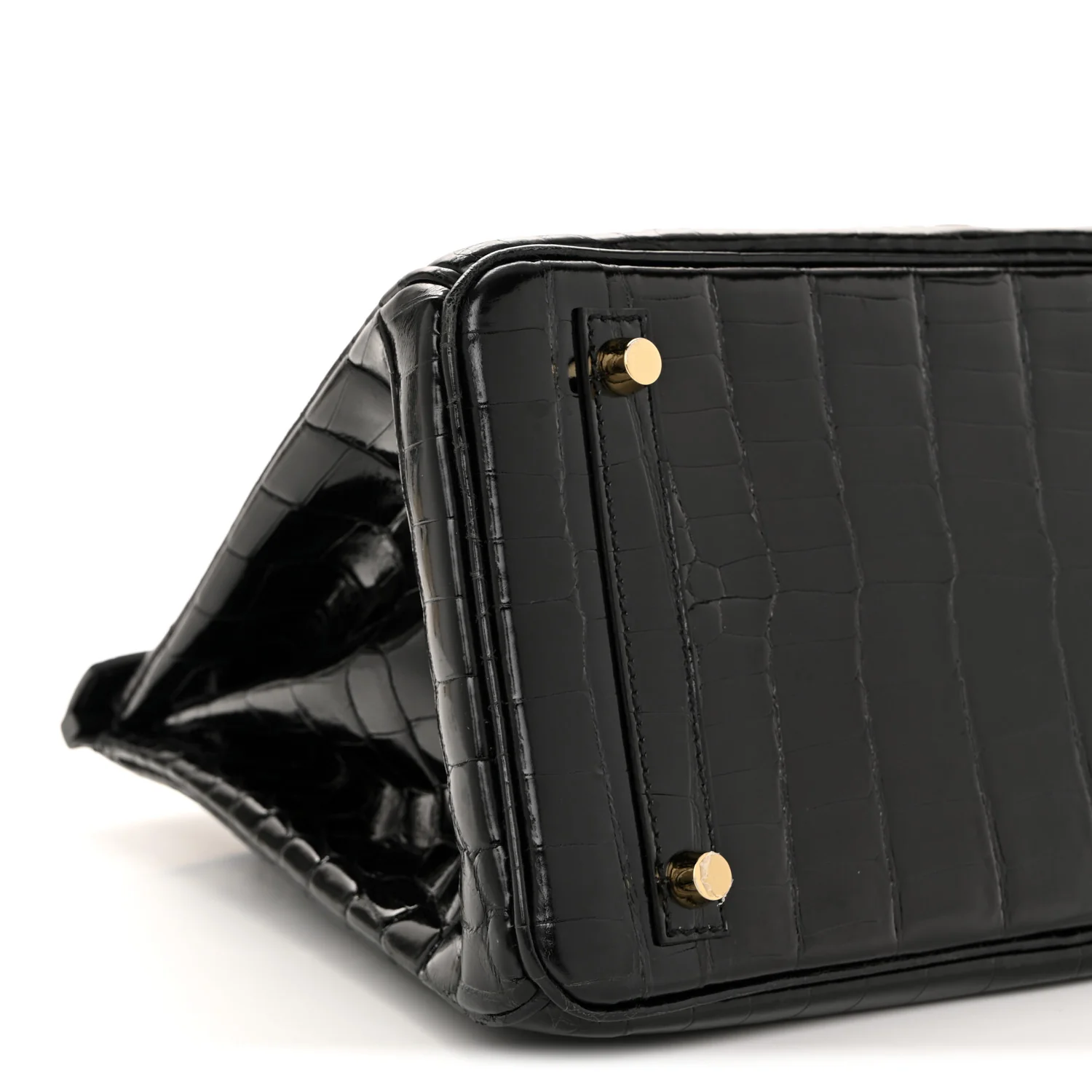 Shiny Niloticus Crocodile Birkin 30 Black - Image 9