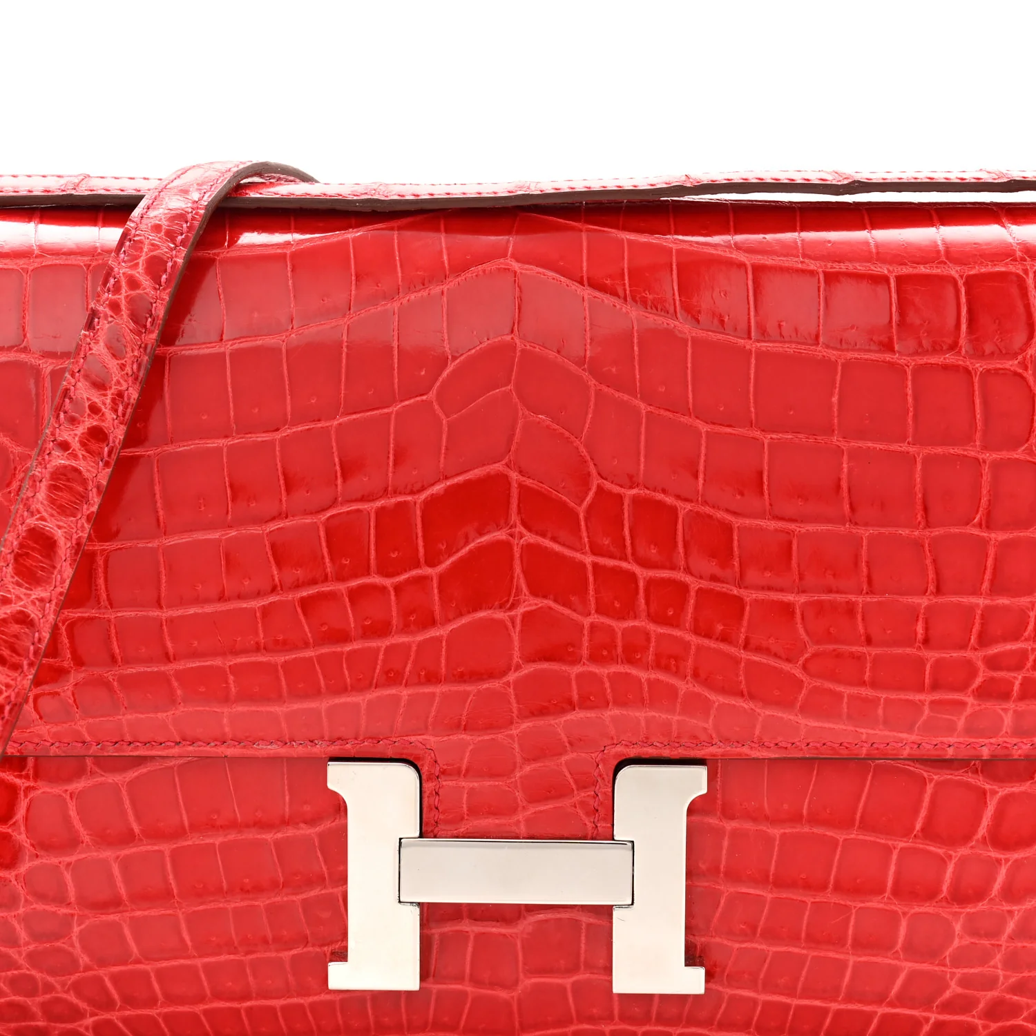 Shiny Niloticus Crocodile Constance Elan 25 Rouge Casaque - Image 15