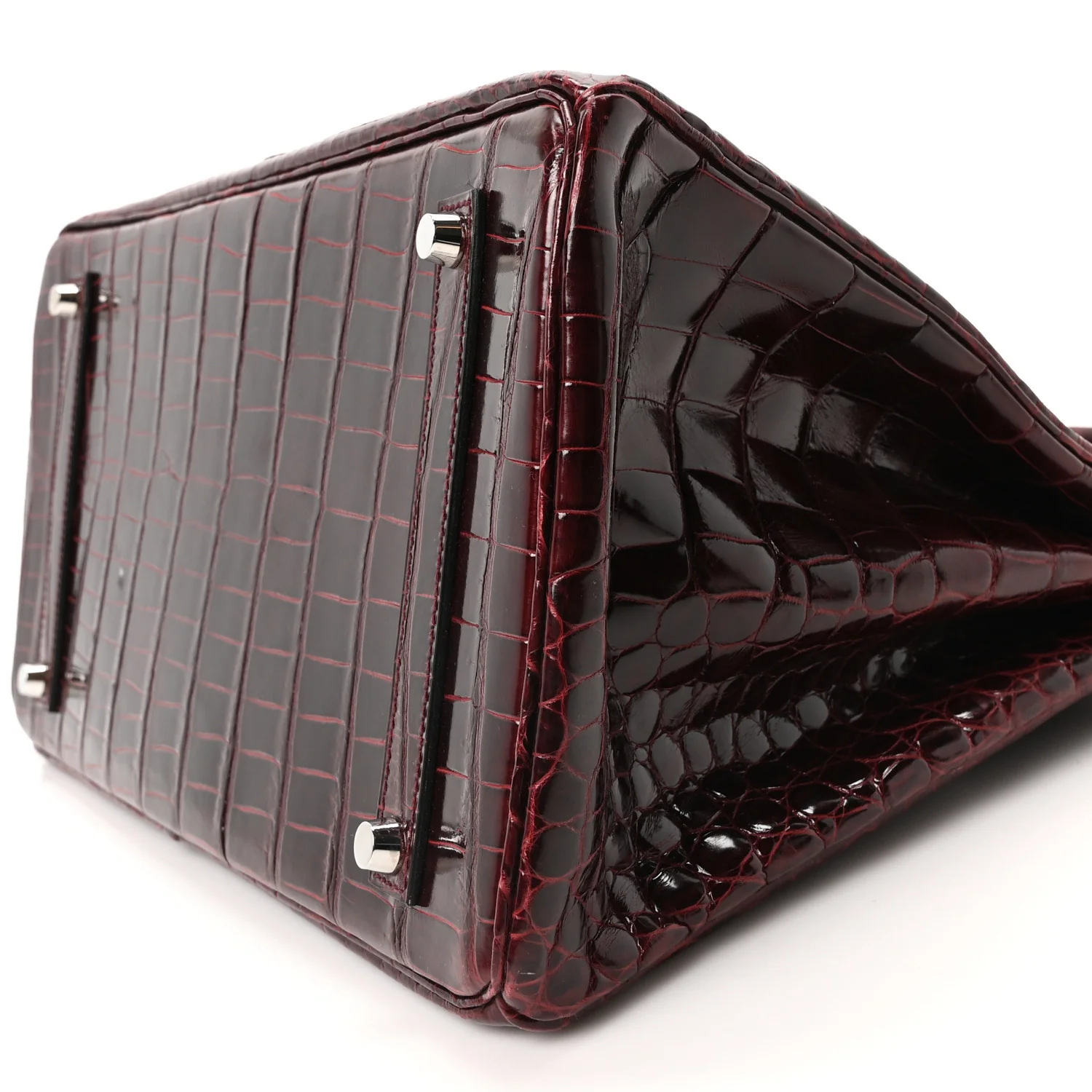 Shiny Porosus Crocodile Birkin 35 Bourgogne - Image 10